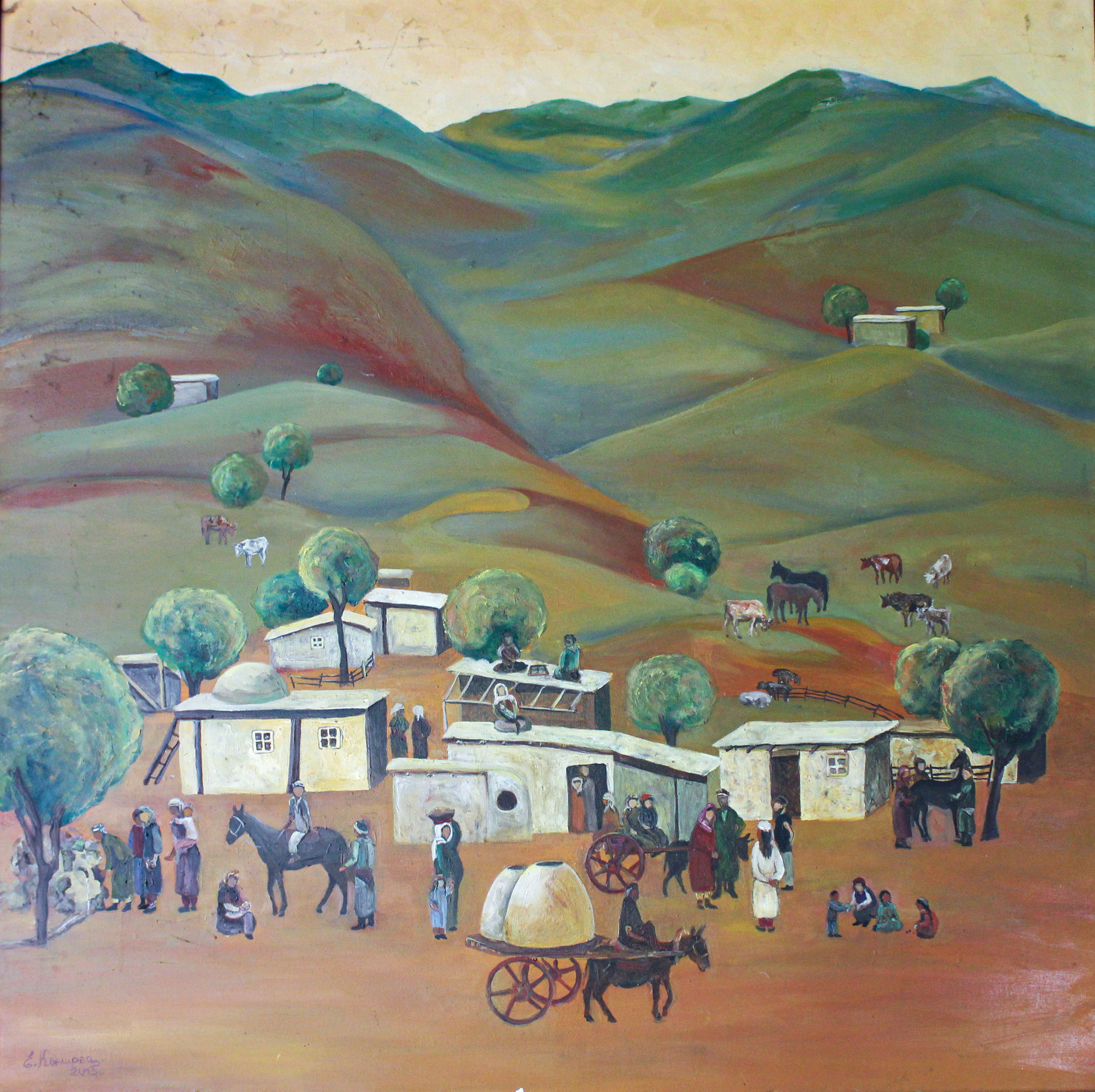 "Big Balgaly".  2013. 100-100cm. Oil, canvas. Tashkent Uzbekistan. 3000 USD plus shipping.