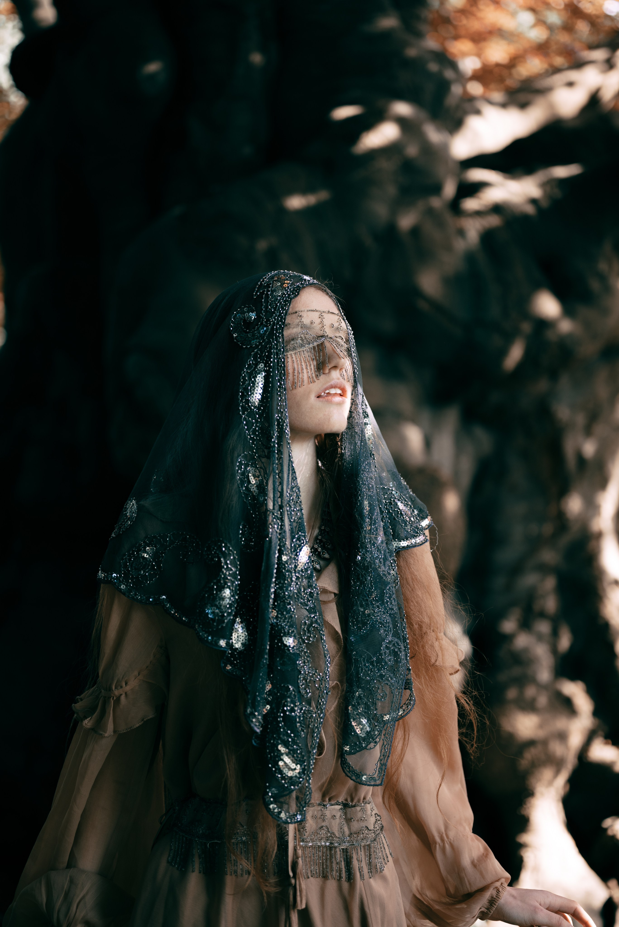 Fantasy Photoshoot in a Medieval Castle in ethereal light. Moth & Moss Photography