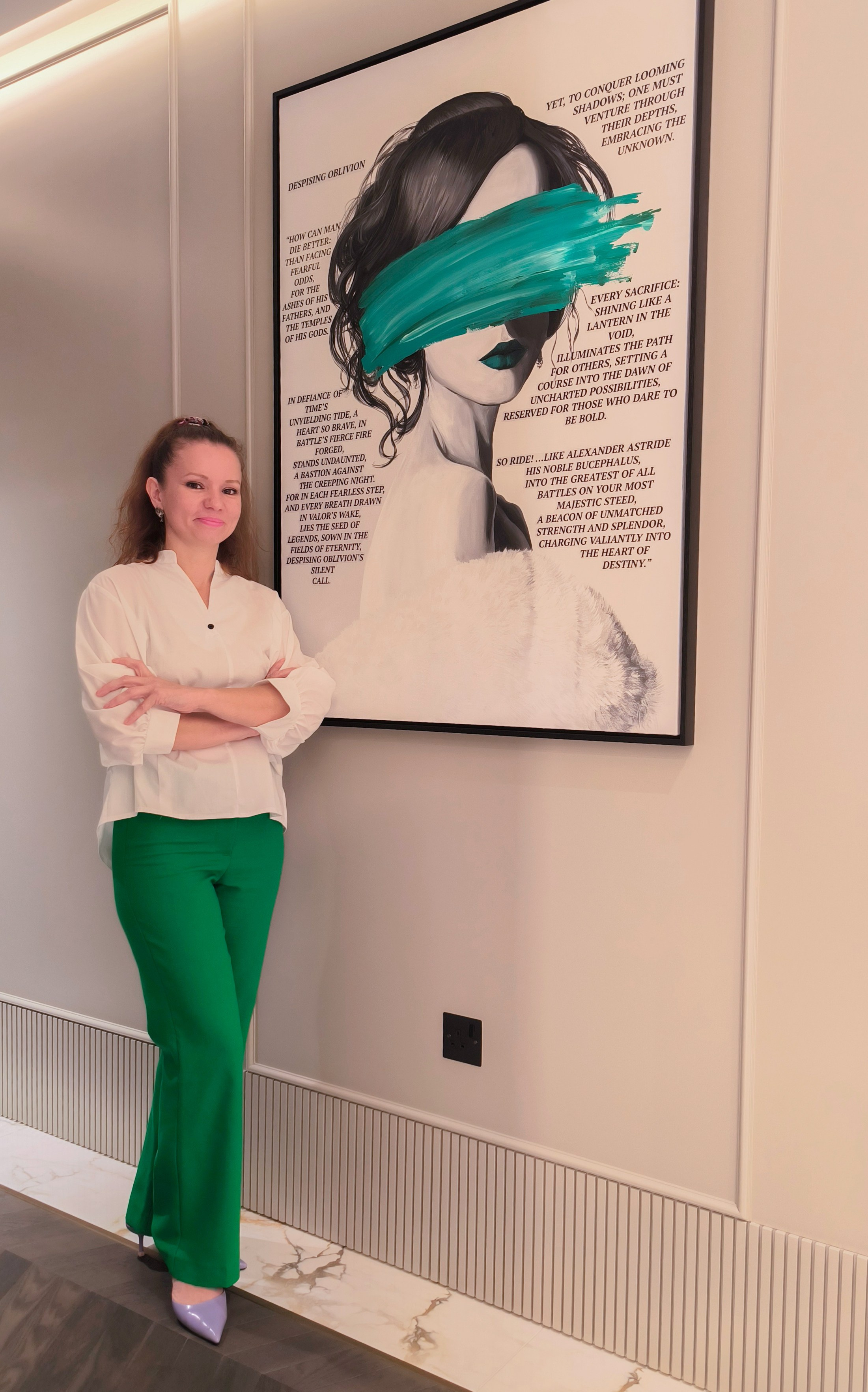 My artistic interpretation of a photograph chosen by the customer from the Internet. Dubai. UAE.  2023. Acrylic on canvas. 80-120 cm. 