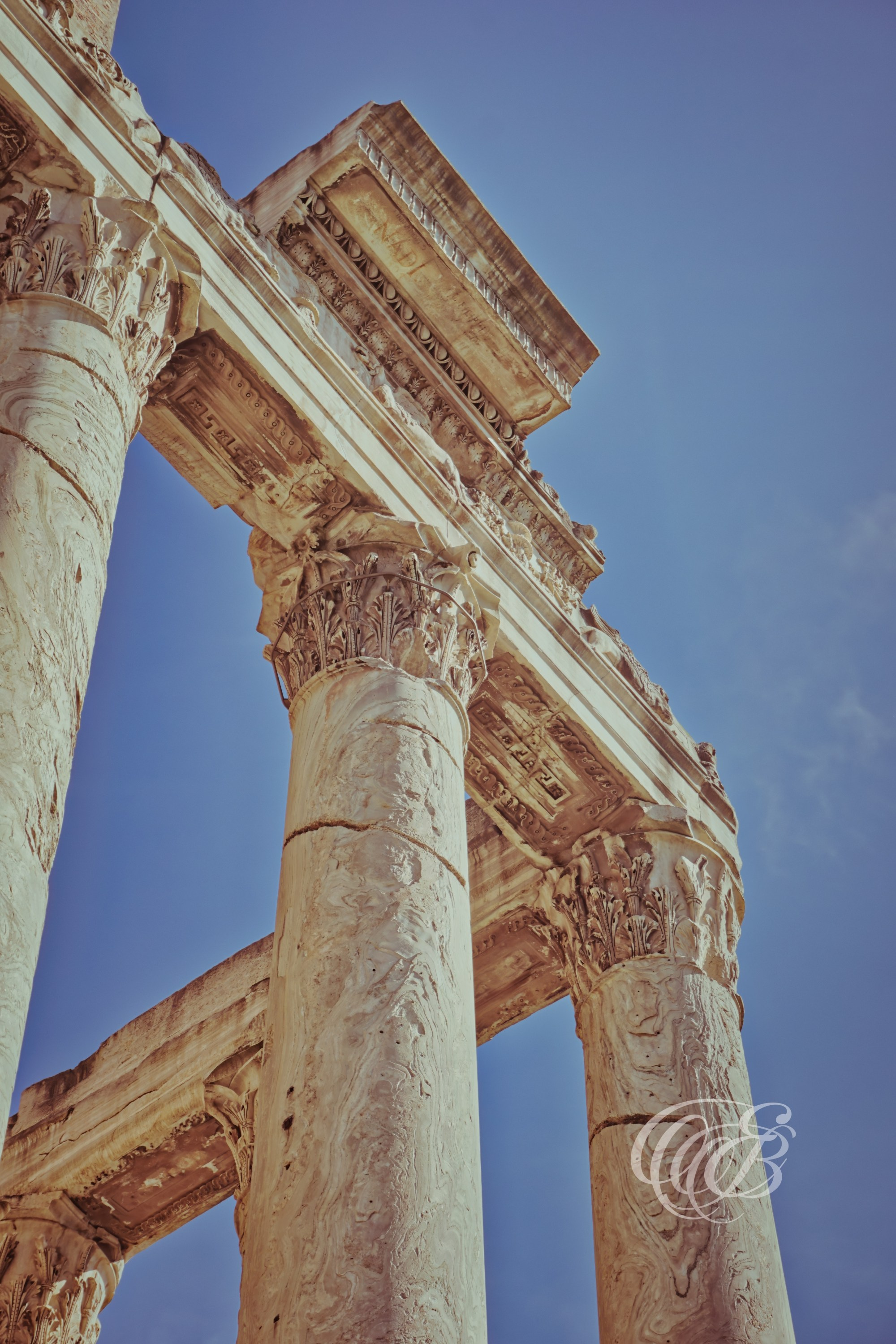 Rome Italy - The Columns of Antoninus and Faustinus - Eduardo Bartoli Fine Art Photography - Fine art photograph of the Columns of Antoninus and Faustinus in Rome, Italy – photography by Eduardo Bartoli.