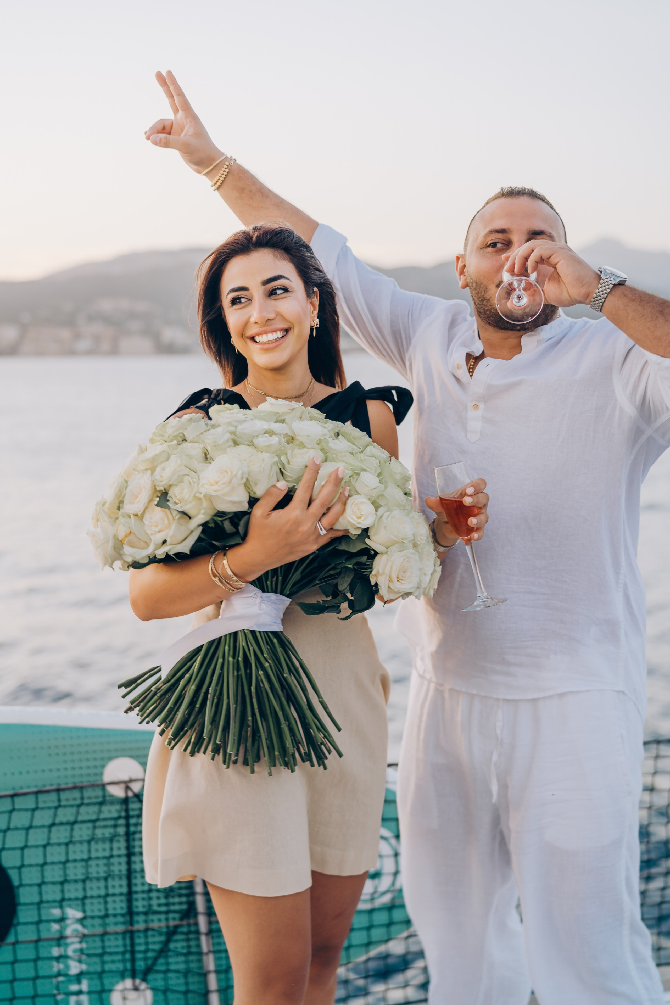 Engagement on a yacht at sunset. Фотограф у Пальма де Майорка