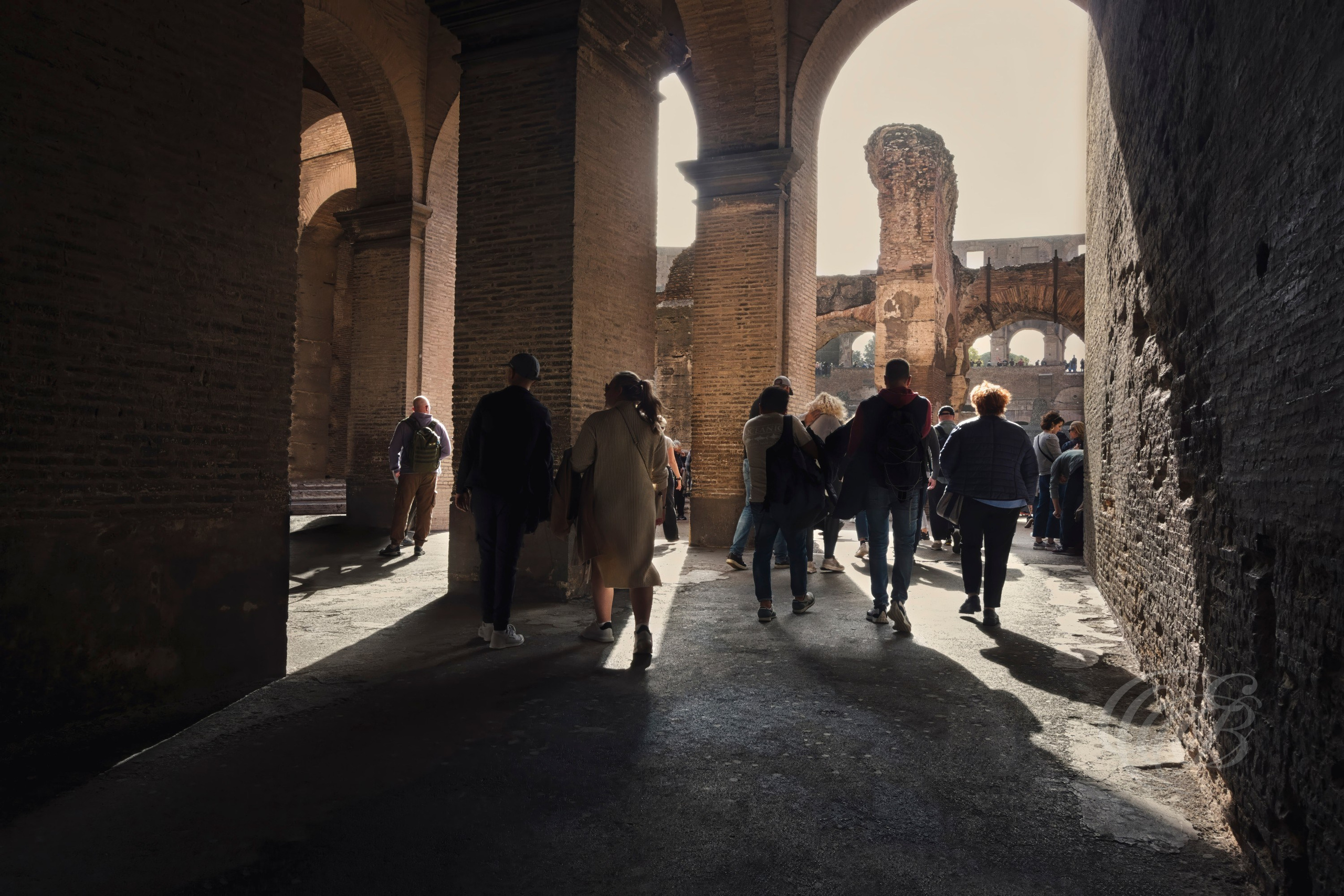 Rome, Italy — The Colosseum Archways — Eduardo Bartoli Photography — Photograph of the Colosseum archways, ancient Roman amphitheater built between AD 70 and 80 under Emperors Vespasian and Titus, showcasing the arches and engineering of the Roman Empire in Rome, Italy — Rome, Italy — The Colosseum Archways — Eduardo Bartoli Photography.