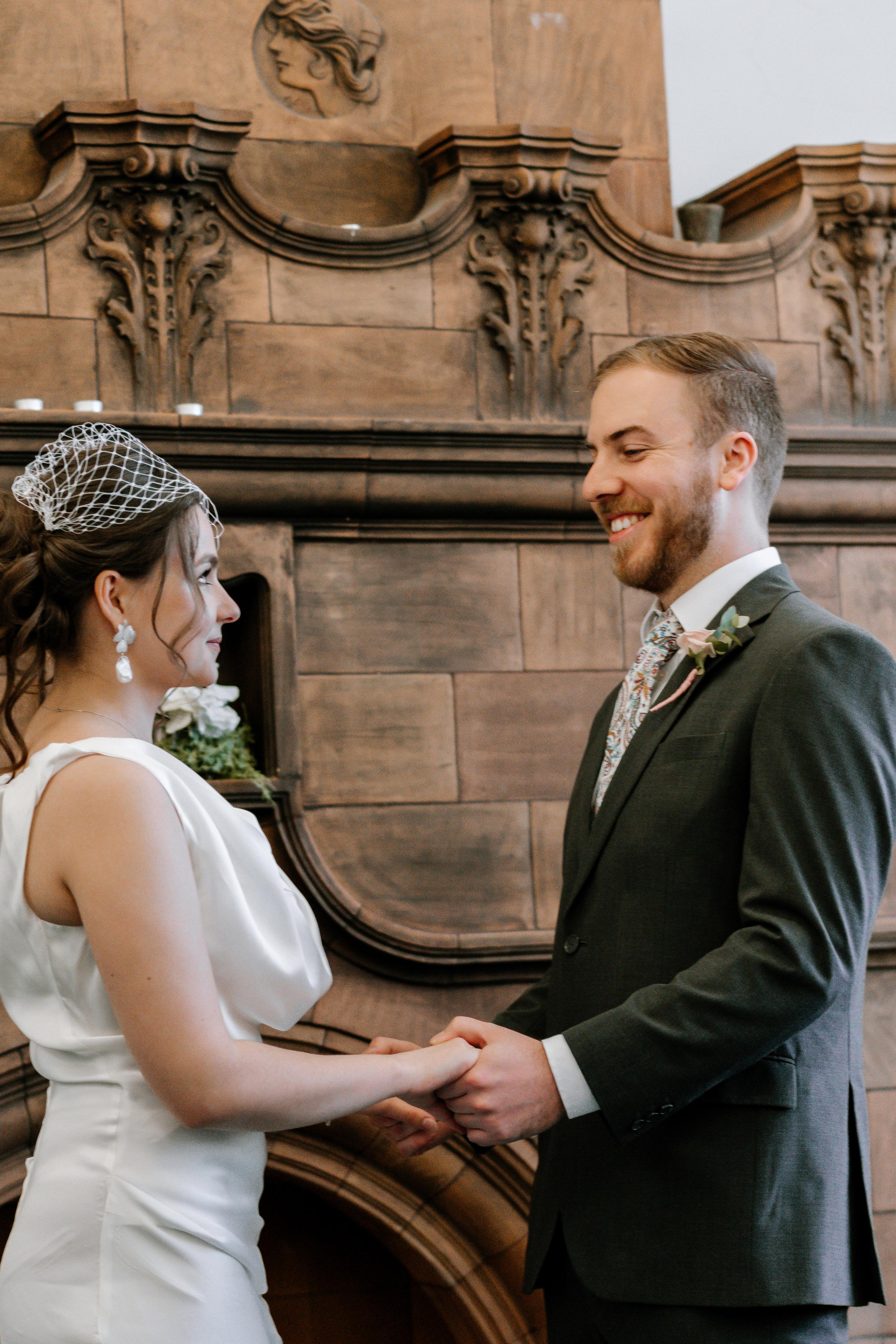 Wedding ceremony in Mayfair Library. London Wedding Photographer|Natasha Ferreira