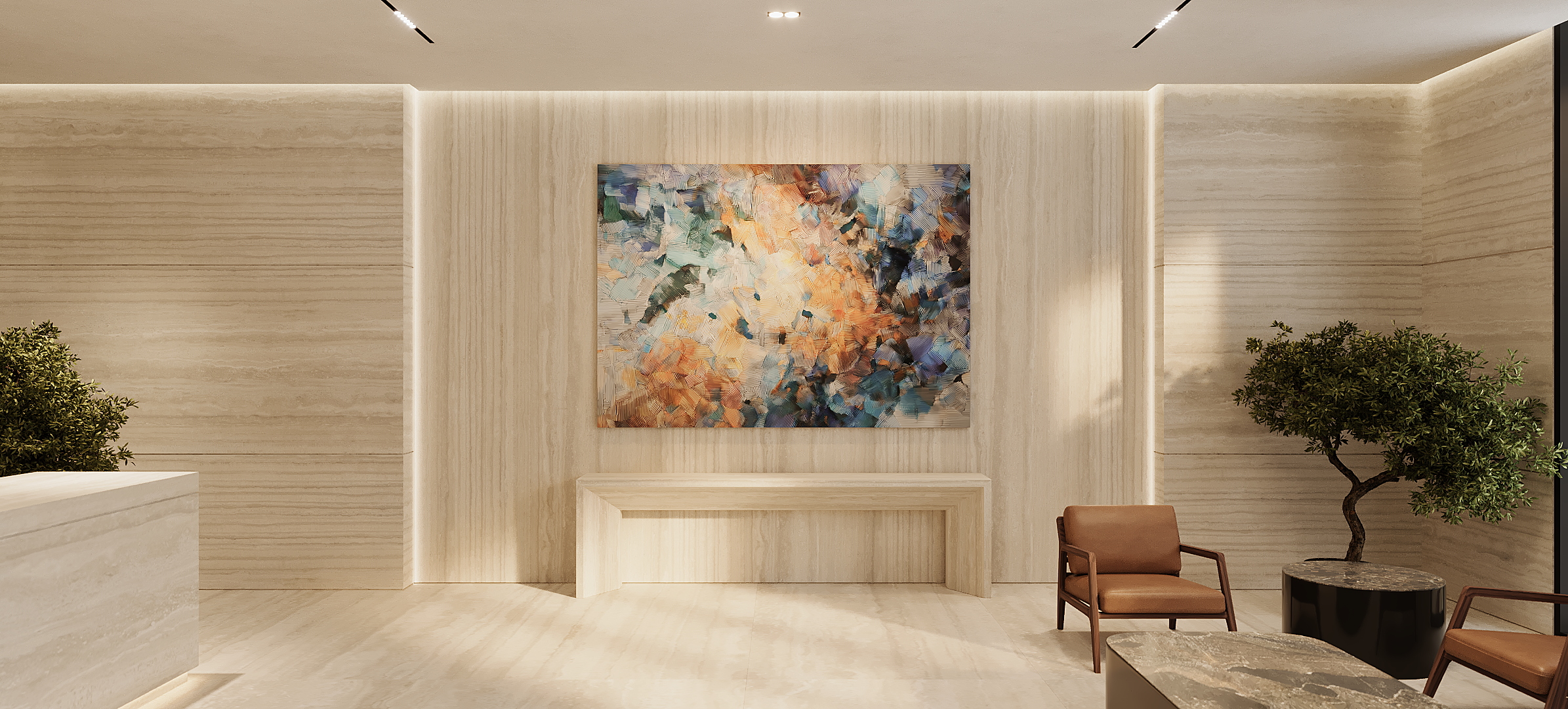 Pelagos. Main Lobby. 3D Visualizer and Ai Creator in Dubai, UAE