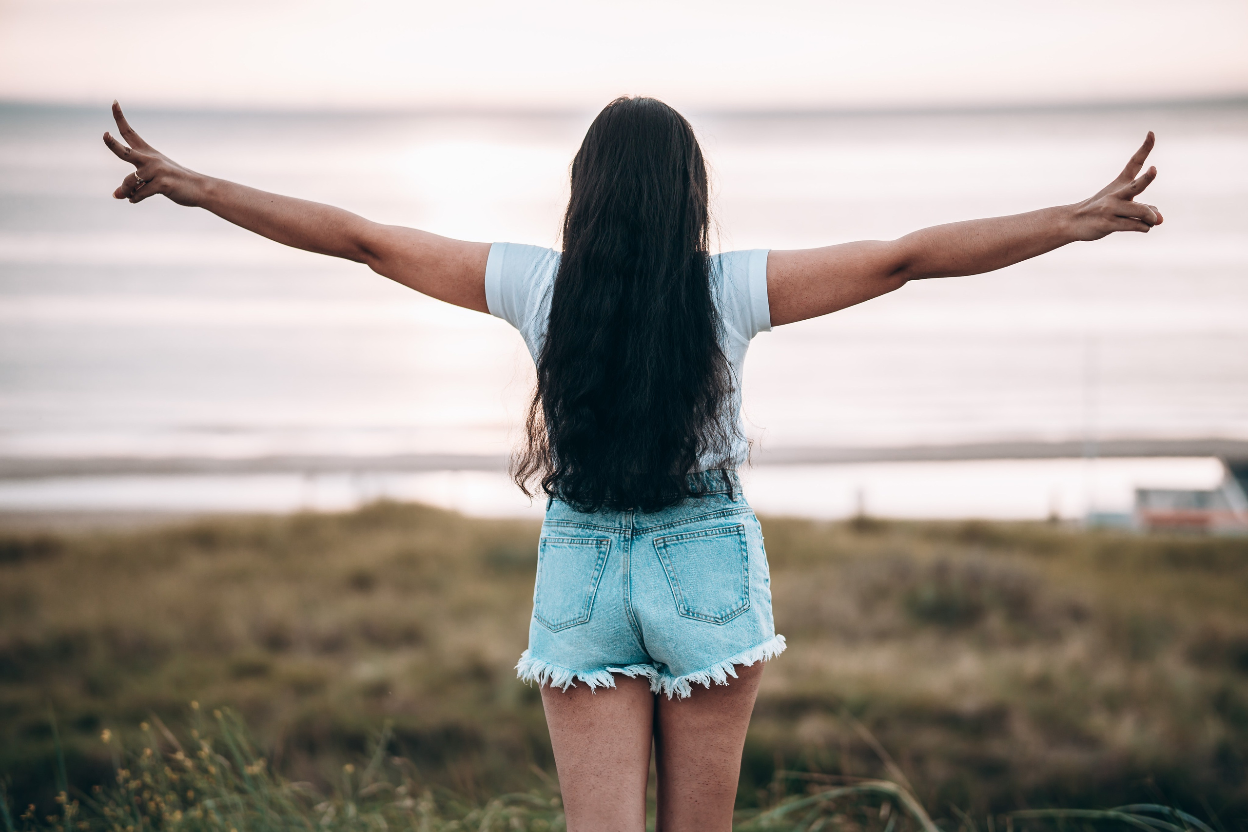 Woman staring at the sea