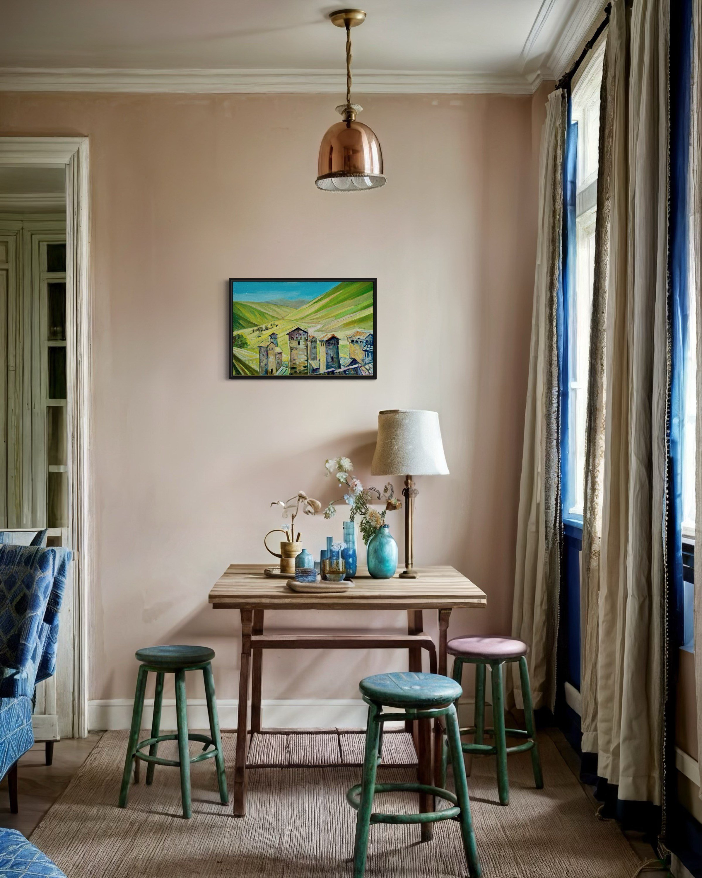 «Svan towers at Svaneti». Художник живописец Савелова Ольга