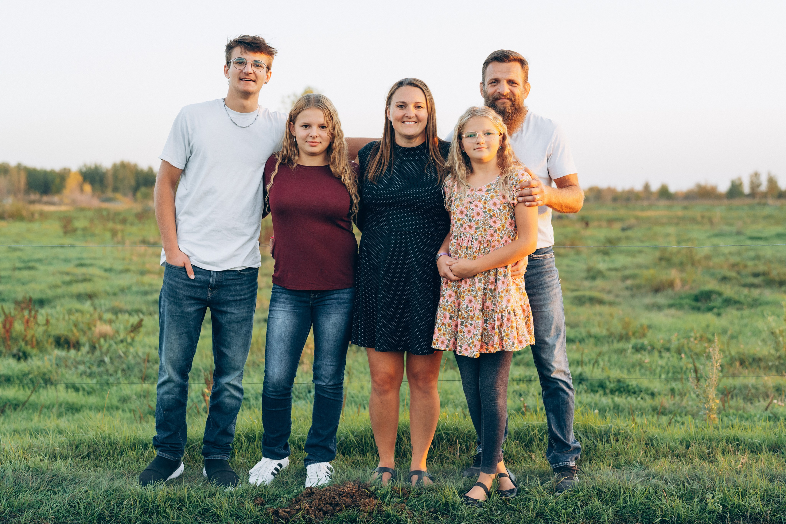 Family portrait with soft background