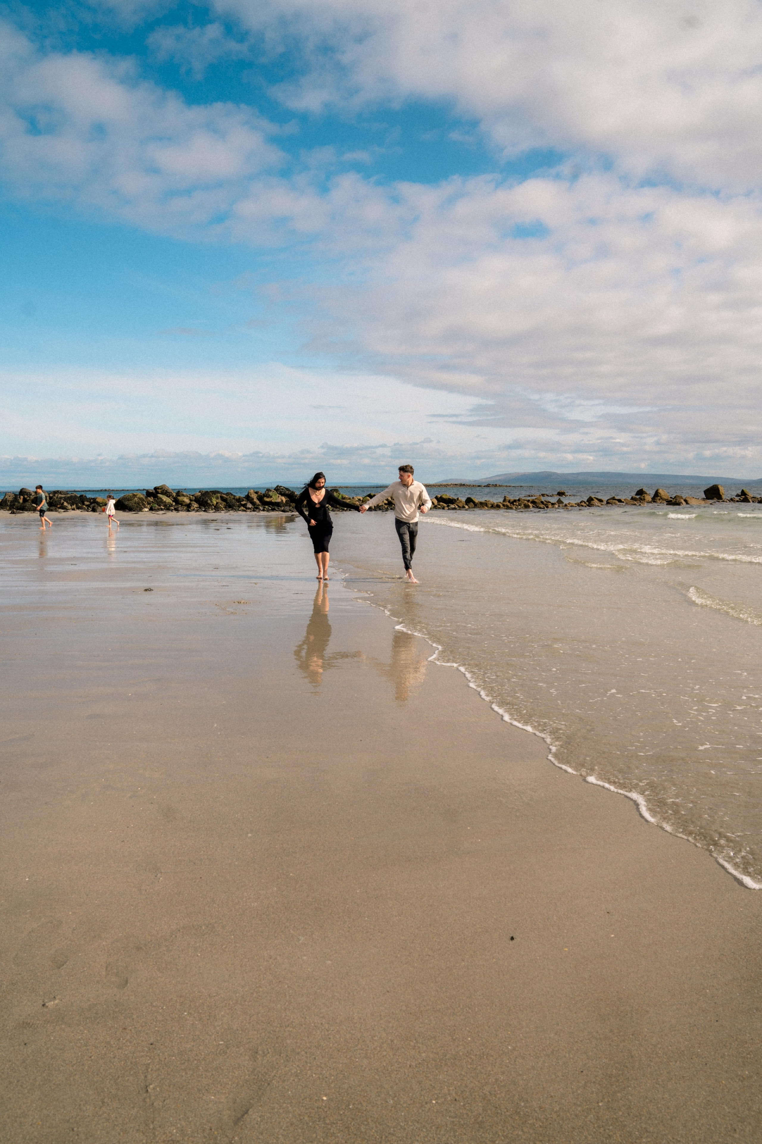 Proposal at Silverstrand Beach, co Galway. Wedding and family photographer Ireland
