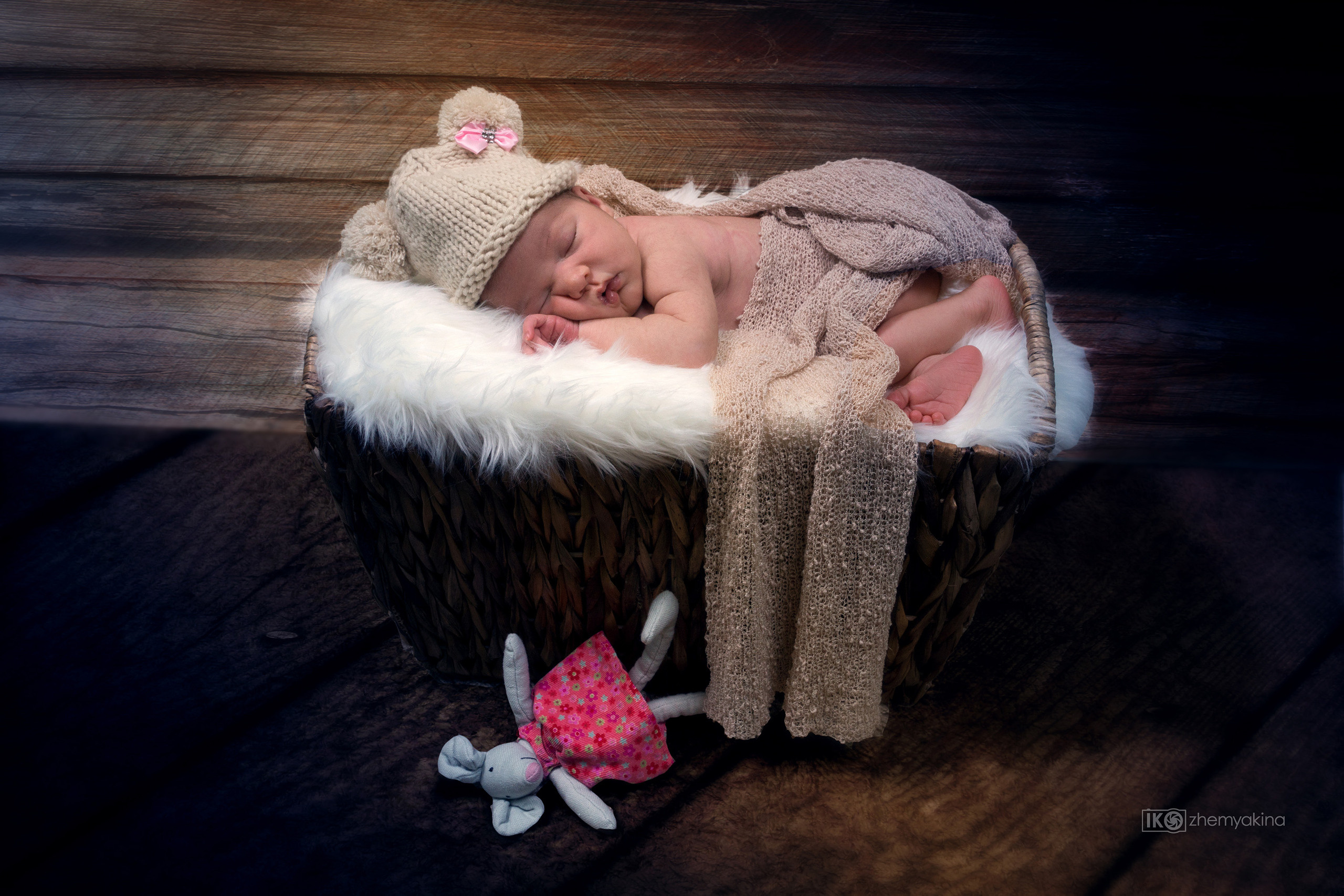 First Newborn photo shoot. Photographer Irina Kozhemyakina. Houston