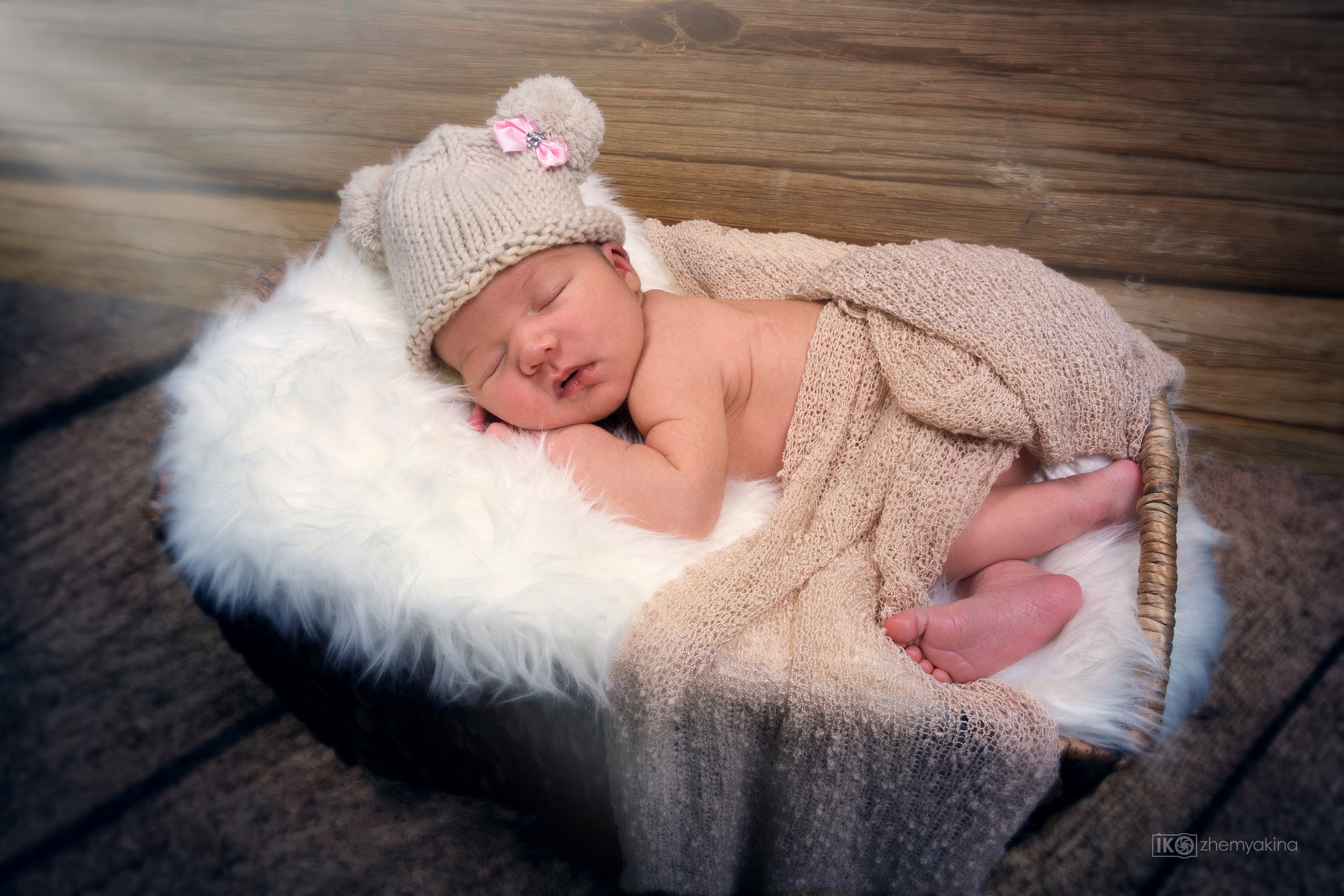 First Newborn photo shoot. Photographer Irina Kozhemyakina. Houston