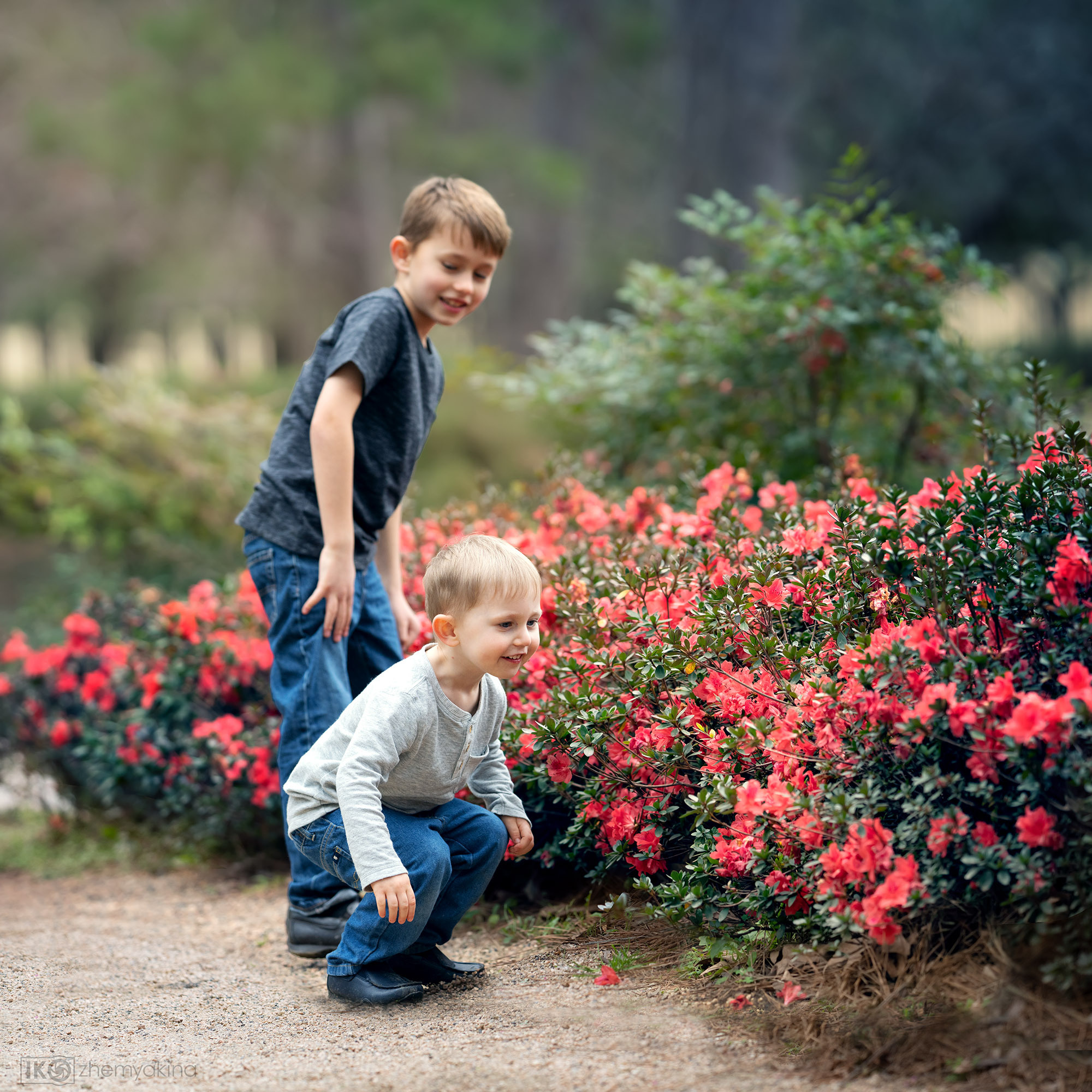 Clothing color — gray. Photographer Irina Kozhemyakina. Houston
