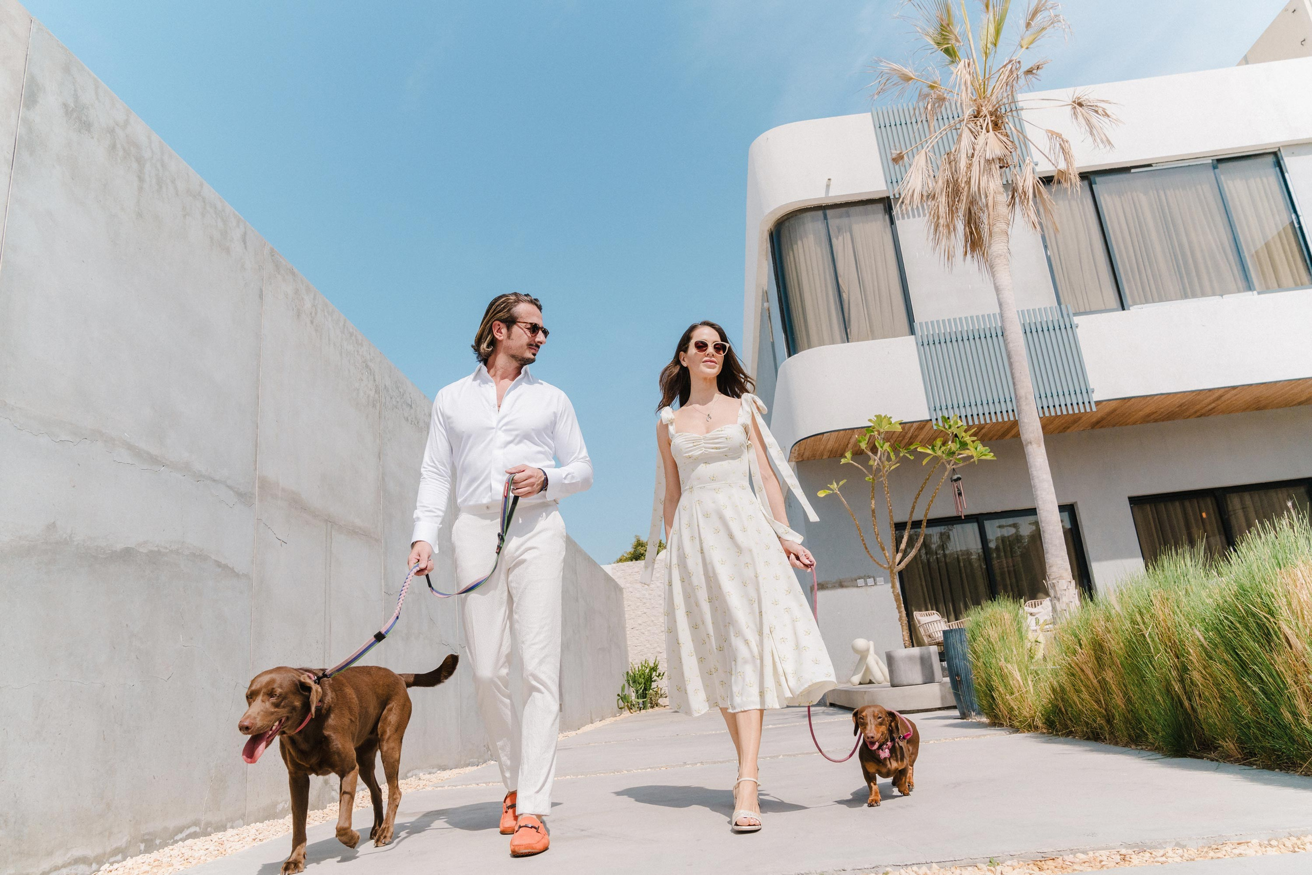 Stylish and modern couple portraits in the architectural wonder, the Dubai Frame