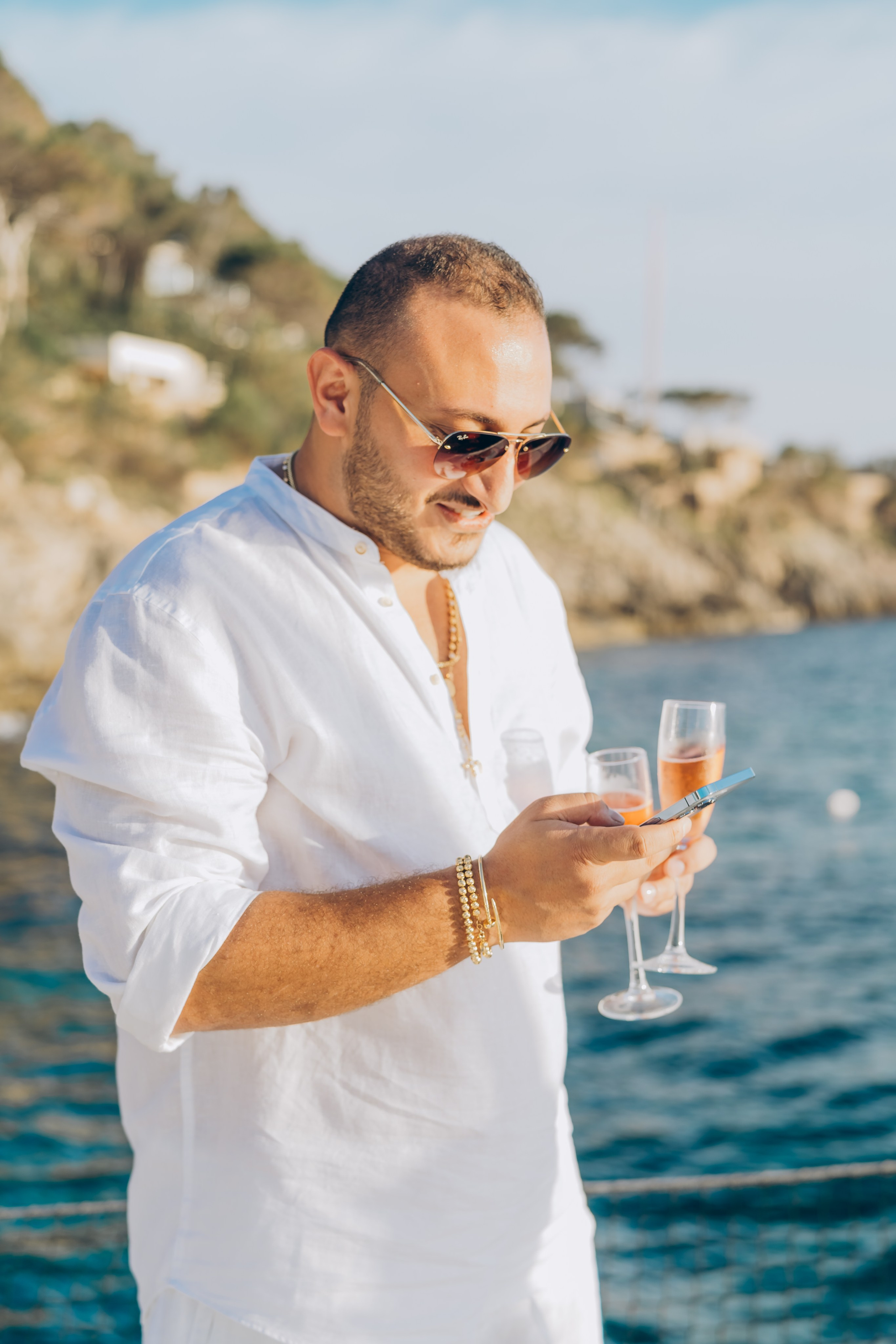 Engagement on a yacht at sunset. Фотограф у Пальма де Майорка