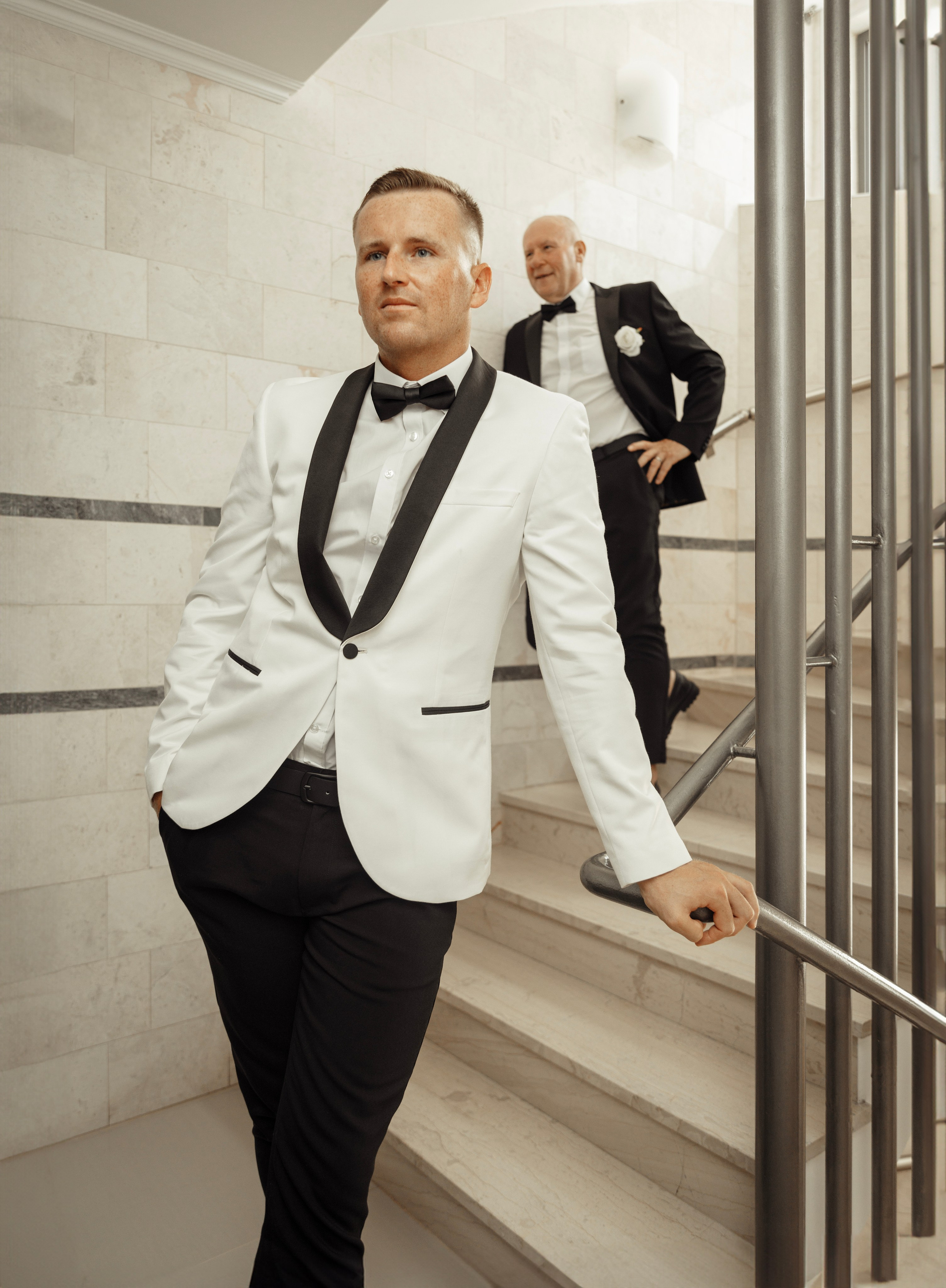 An aristocratic photo of the groom surrounded by friends Rhodes, Greece