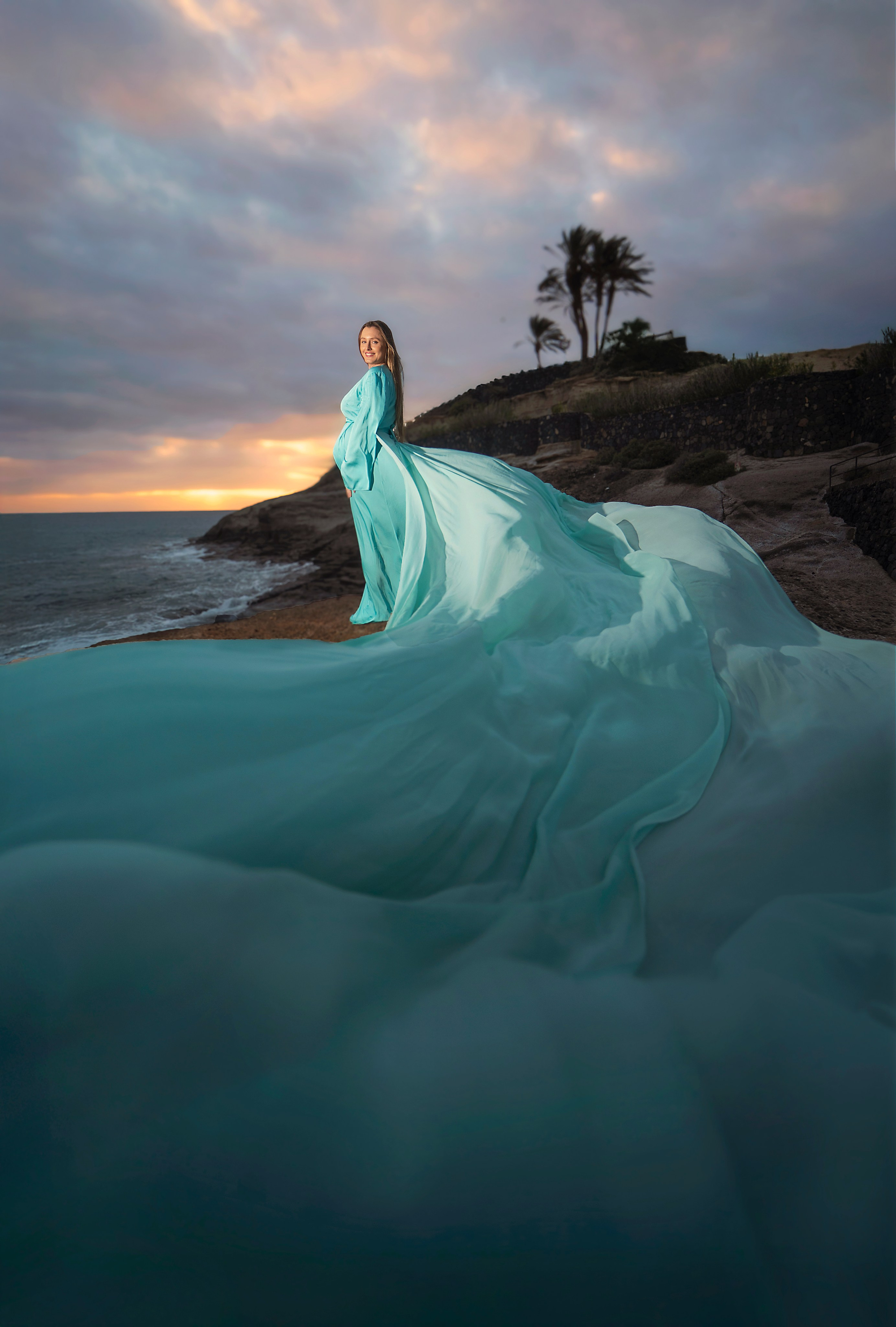 Pregnancy. Family, newborn, maternity, wedding, couple, proposal photographer in Tenerife | Flying dress photoshoots | Tania Bonnet