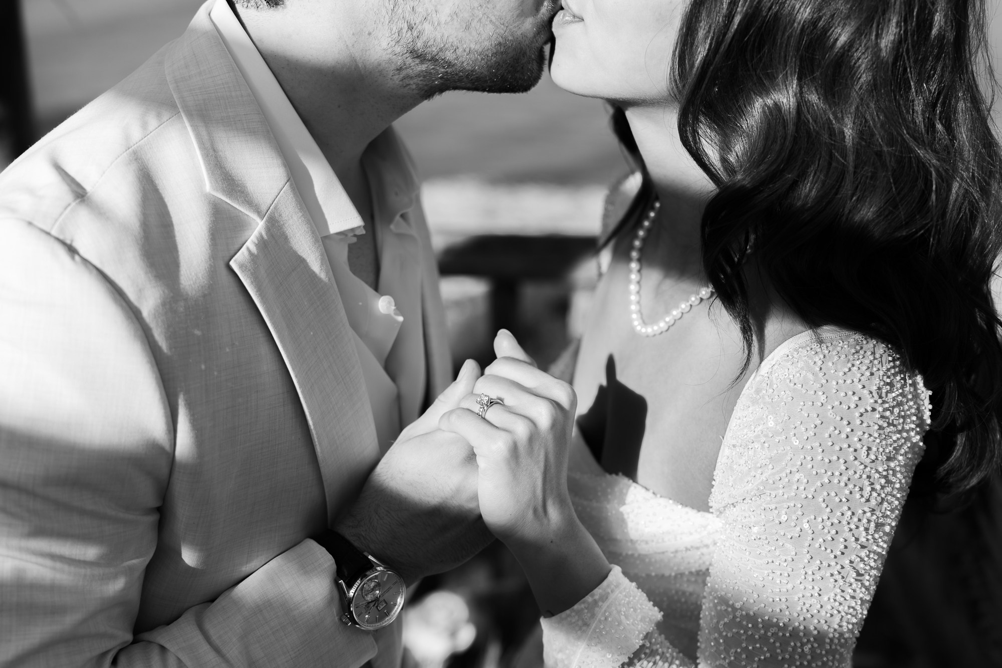 Black and white documentary wedding photographer 