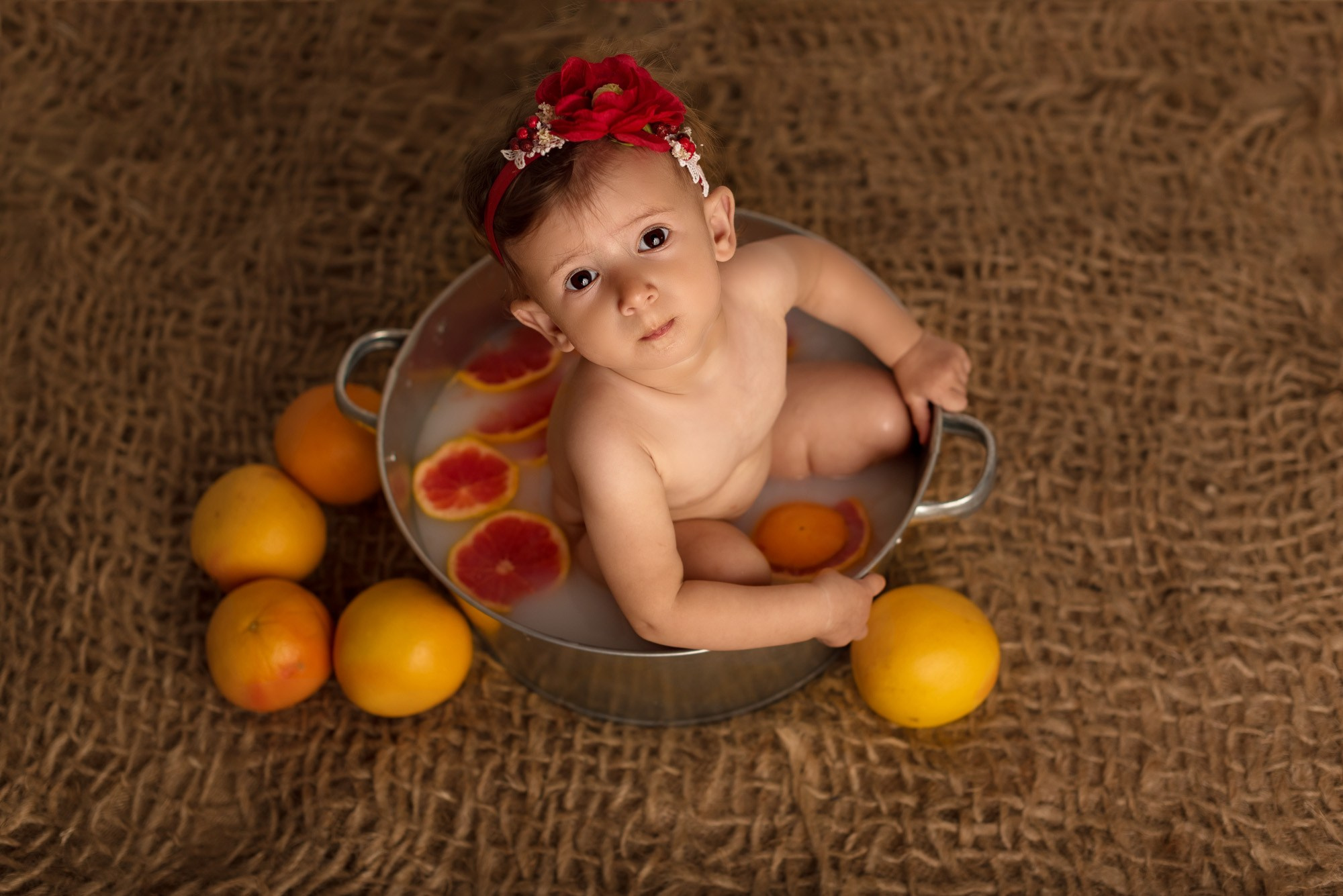 Shooting bébé bain du lait Roubaix