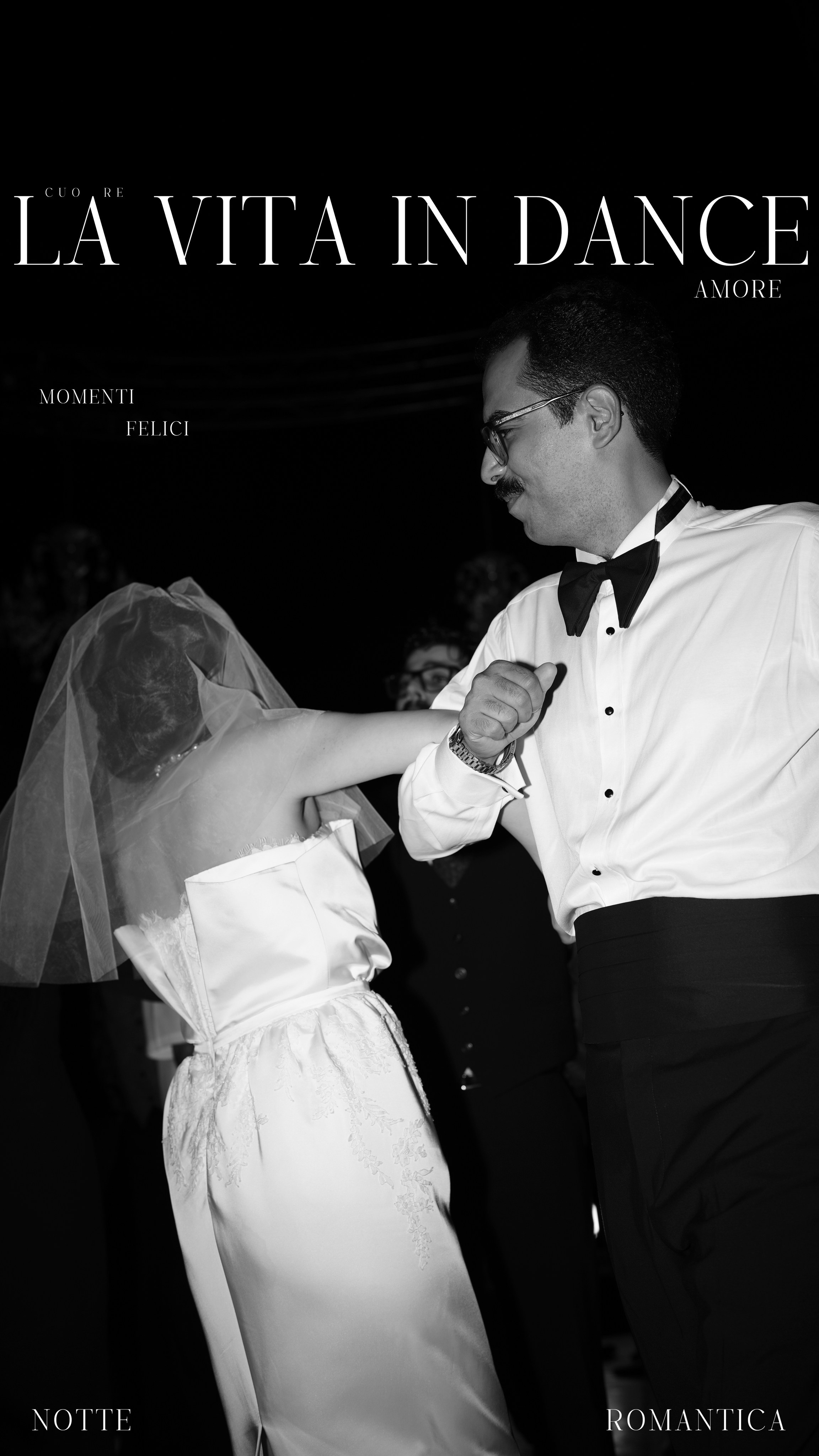 تور عروس که صورت را پوشانده هنگام رقص تانگو با داماد