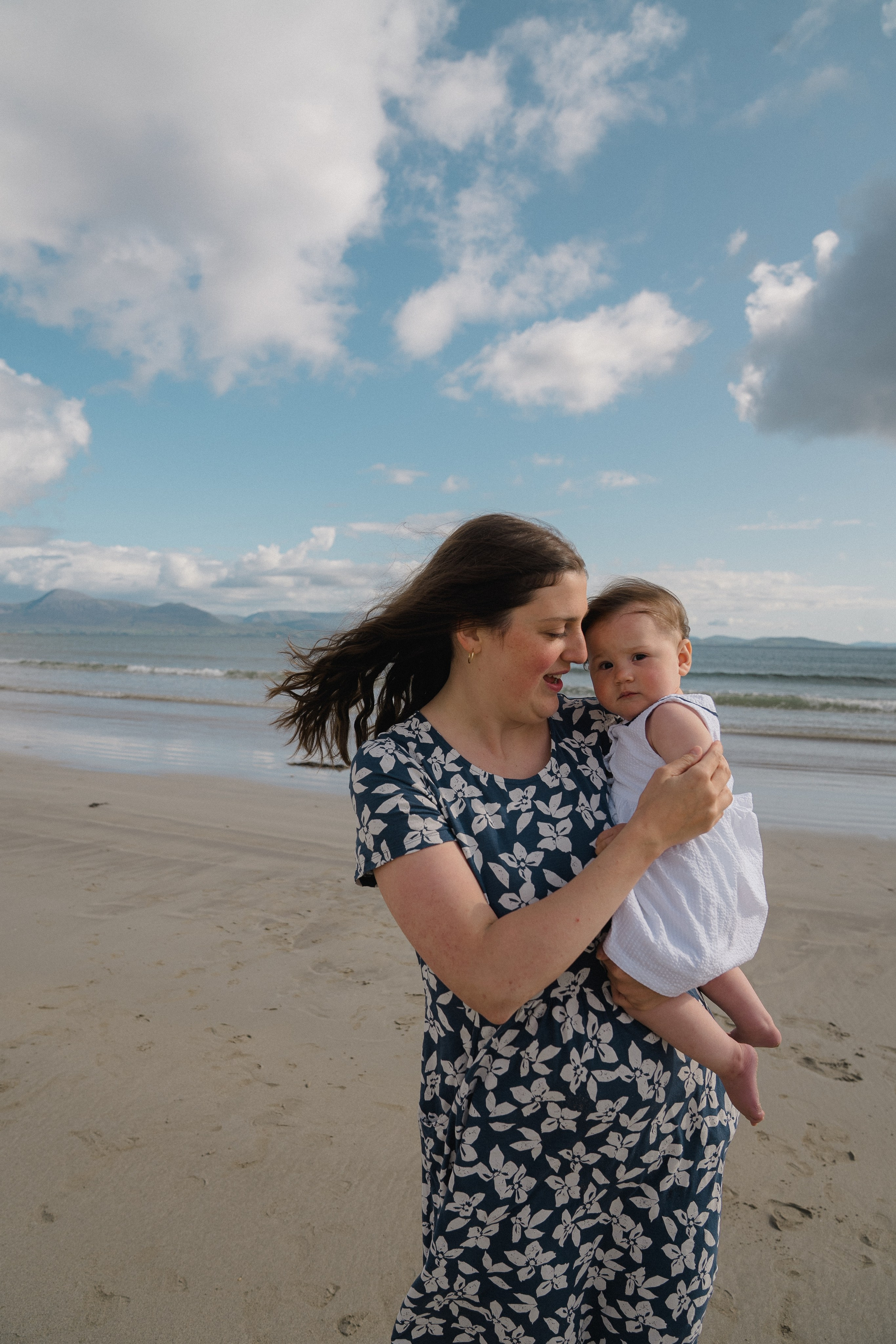 Darya and Mia at the ocean. Wedding and family photographer Ireland
