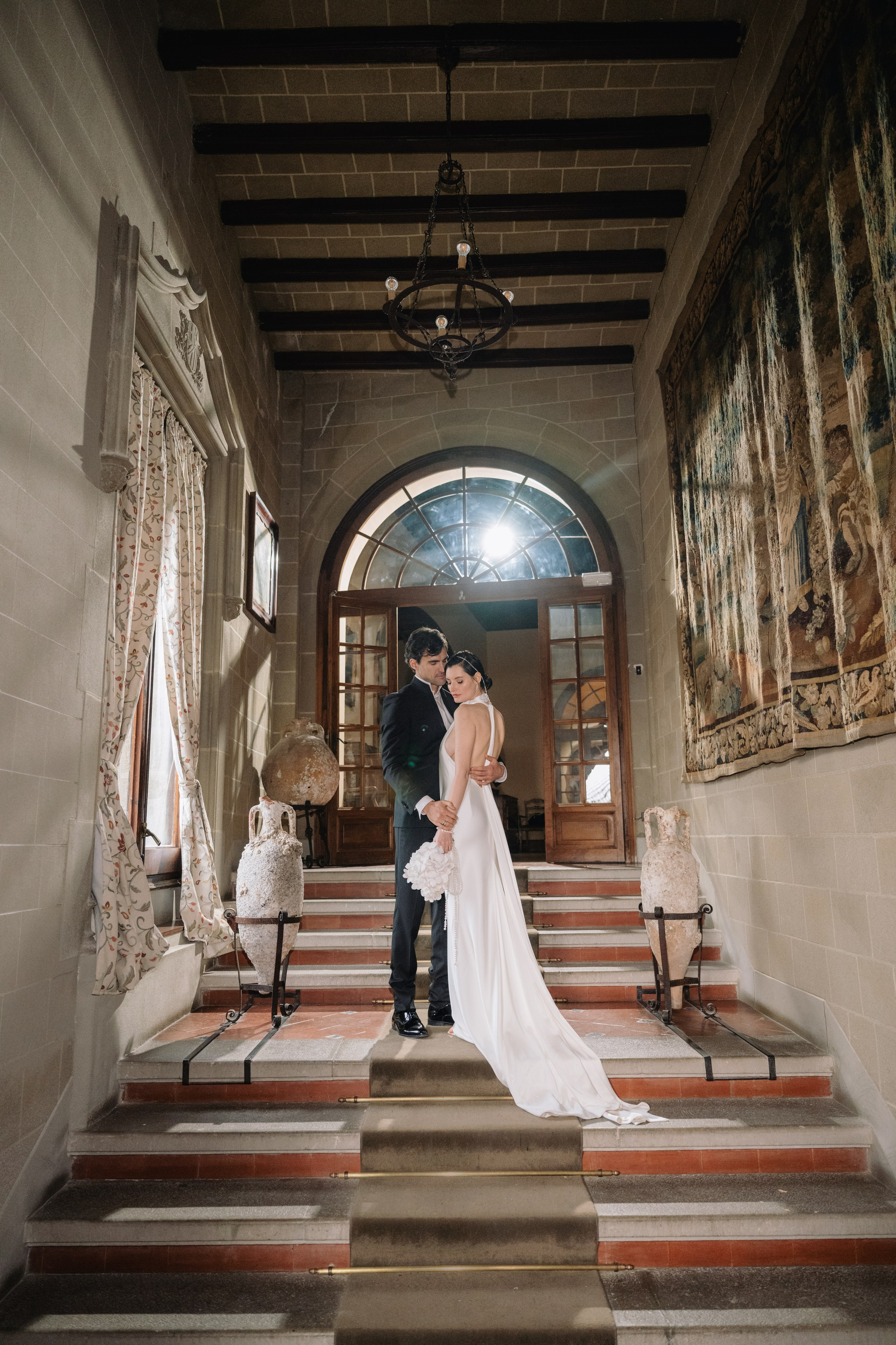 Elegant Barcelona wedding at La Baronia captured on film and digital Romantic destination wedding photography near Barcelona, Spain