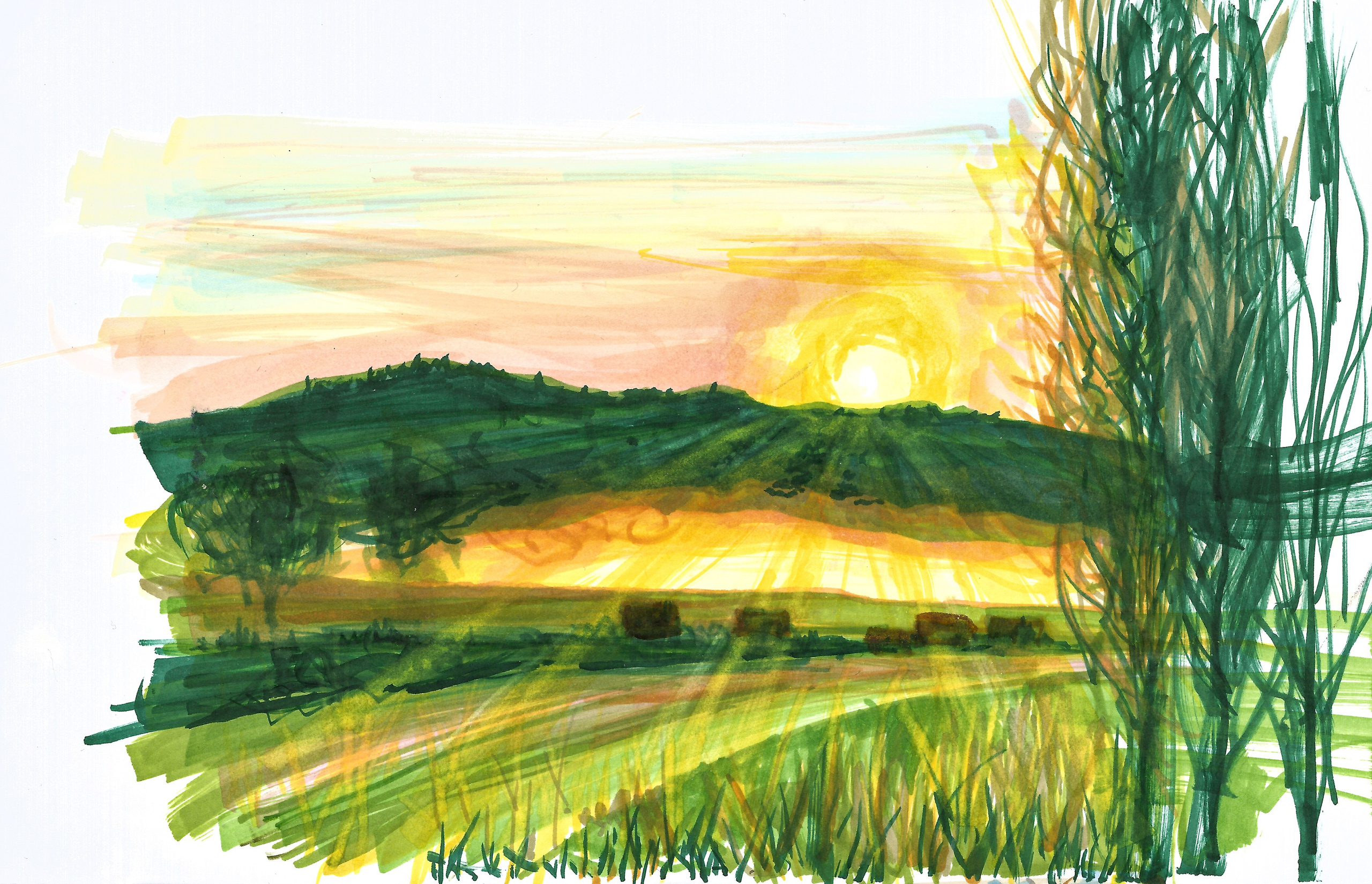 Nature landscapes. Angelina Sorokopud. Artist in Strasbourg