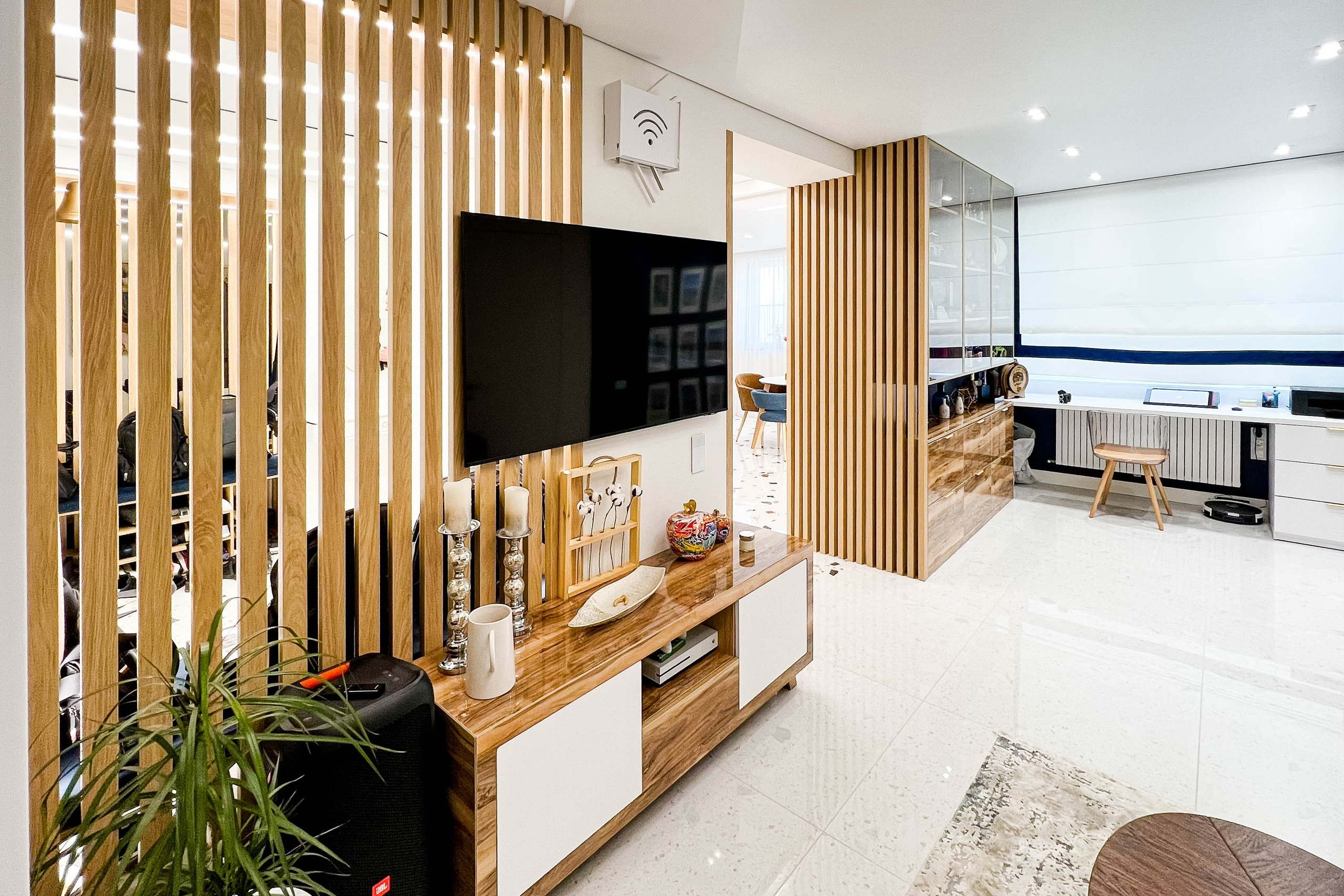 The apartment is in a modern style. Fotograf Dmitrii Donets