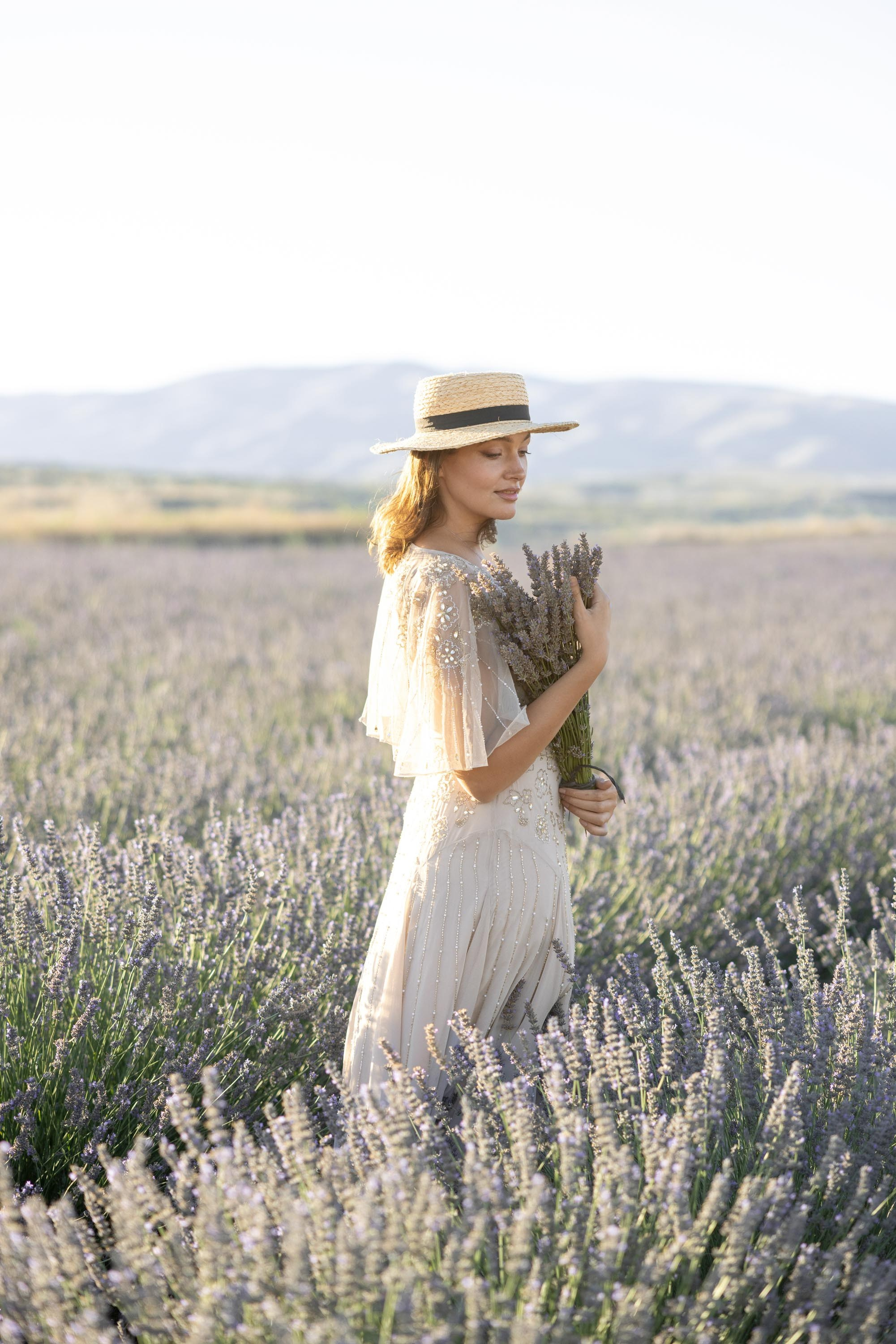 Photo session in lavender field. Julia Ganch I Fashion Wedding Photography I Cappadocia Turkey