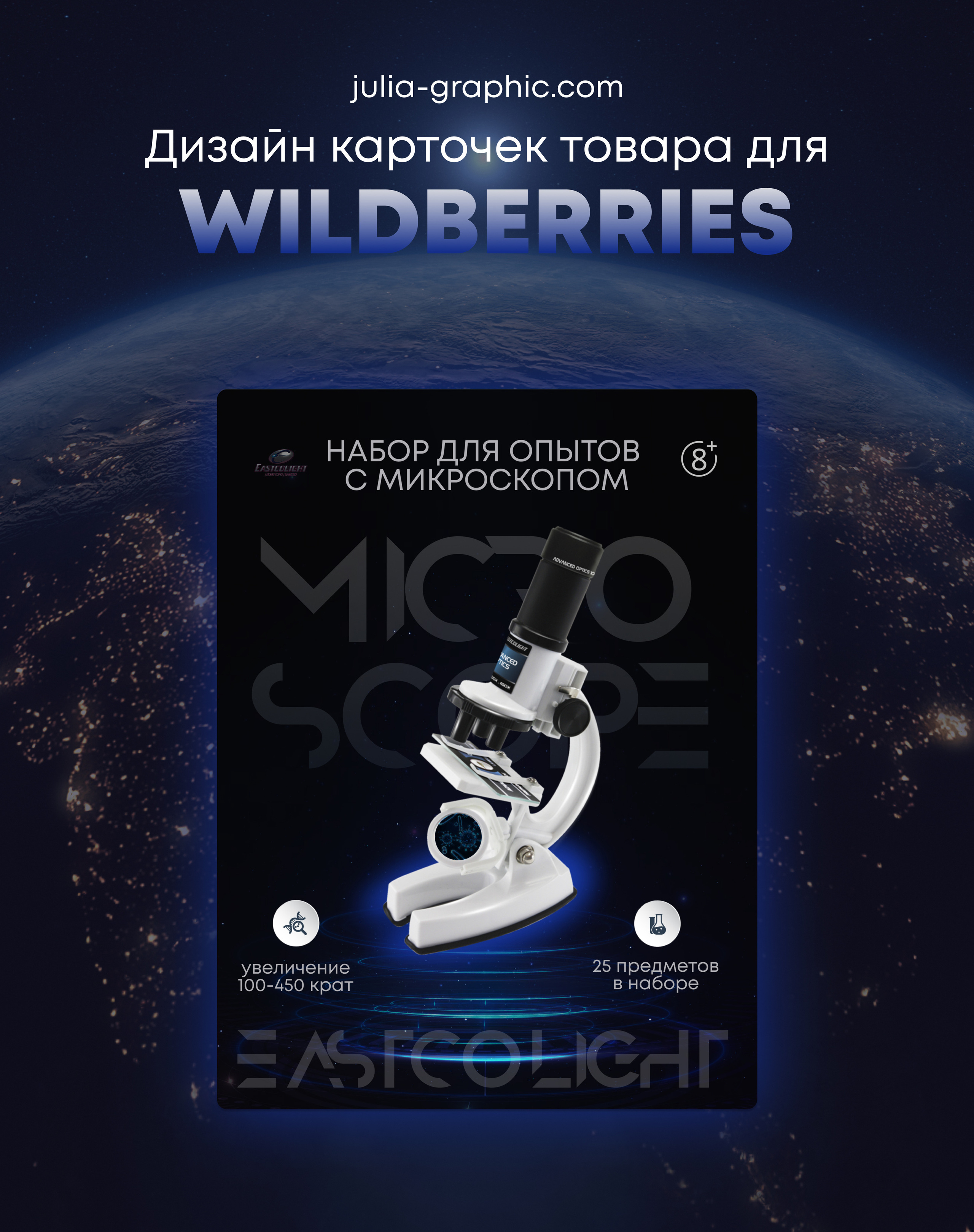 Микроскоп. Графический дизайнер и ретушёр Юлия Абрамова