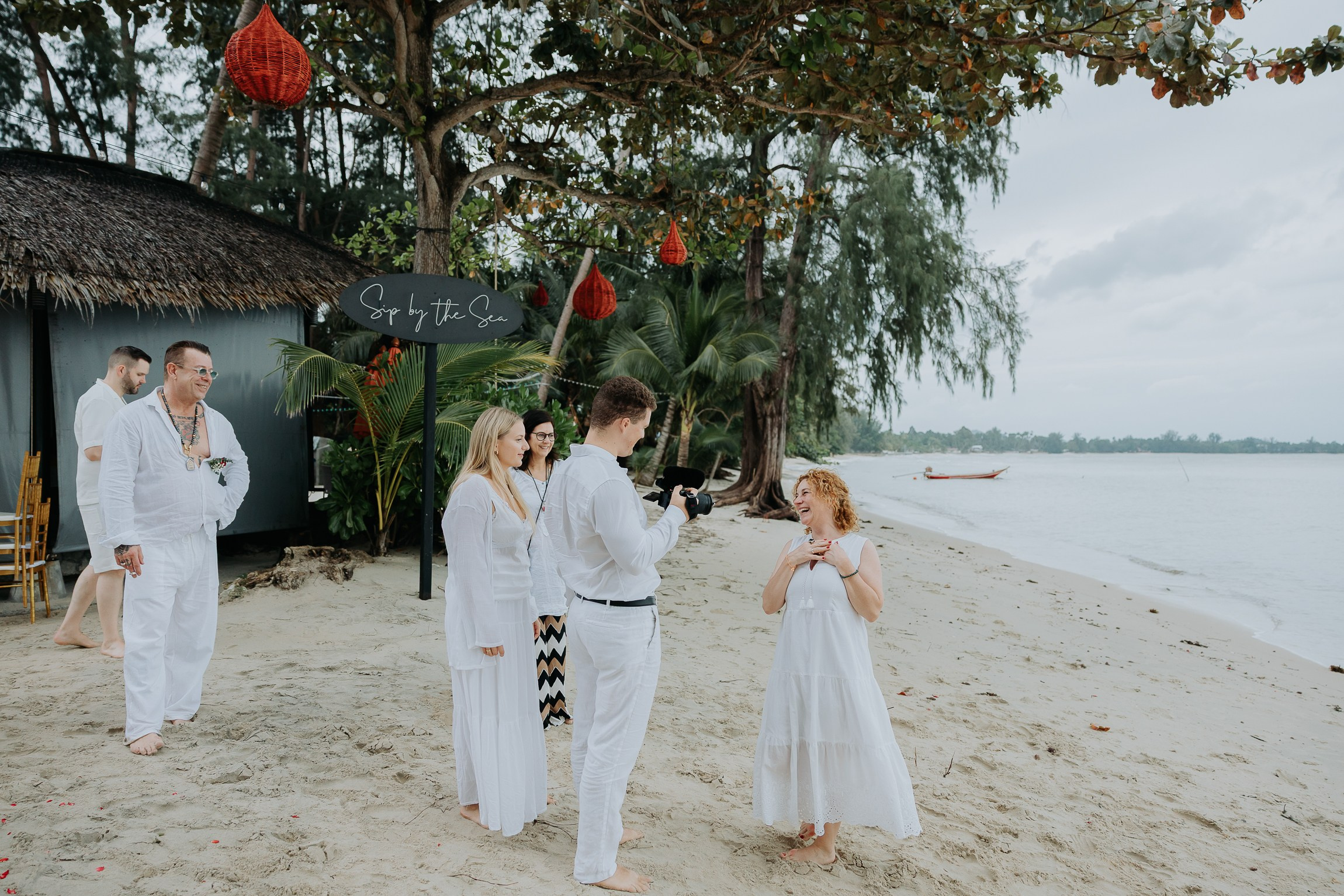 Simone & Matthias Peter. Buddhist blessing wedding Ceremony on Koh Samui, Thailand