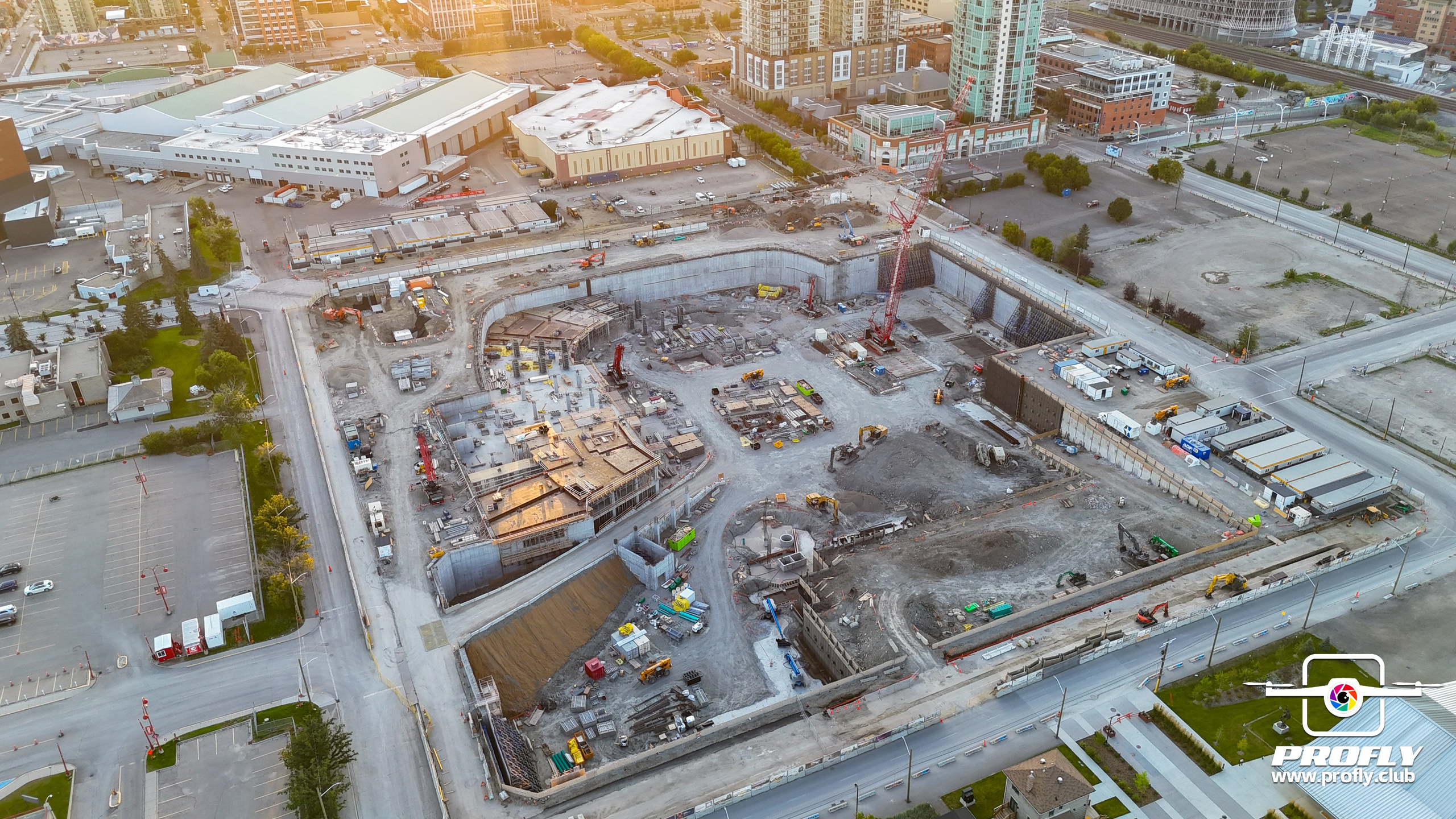 Construction Progress. ProFly.club — Professional aerial filming in Calgary