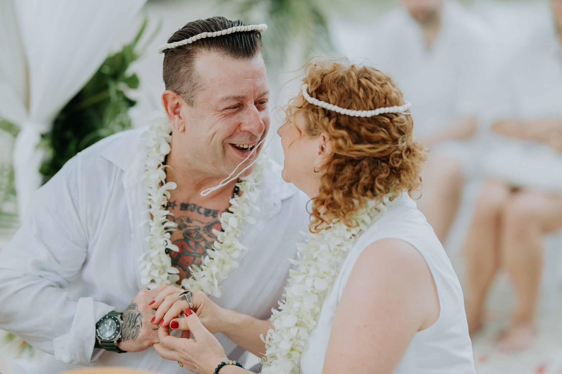 Simone & Matthias Peter. Buddhist blessing wedding Ceremony on Koh Samui, Thailand