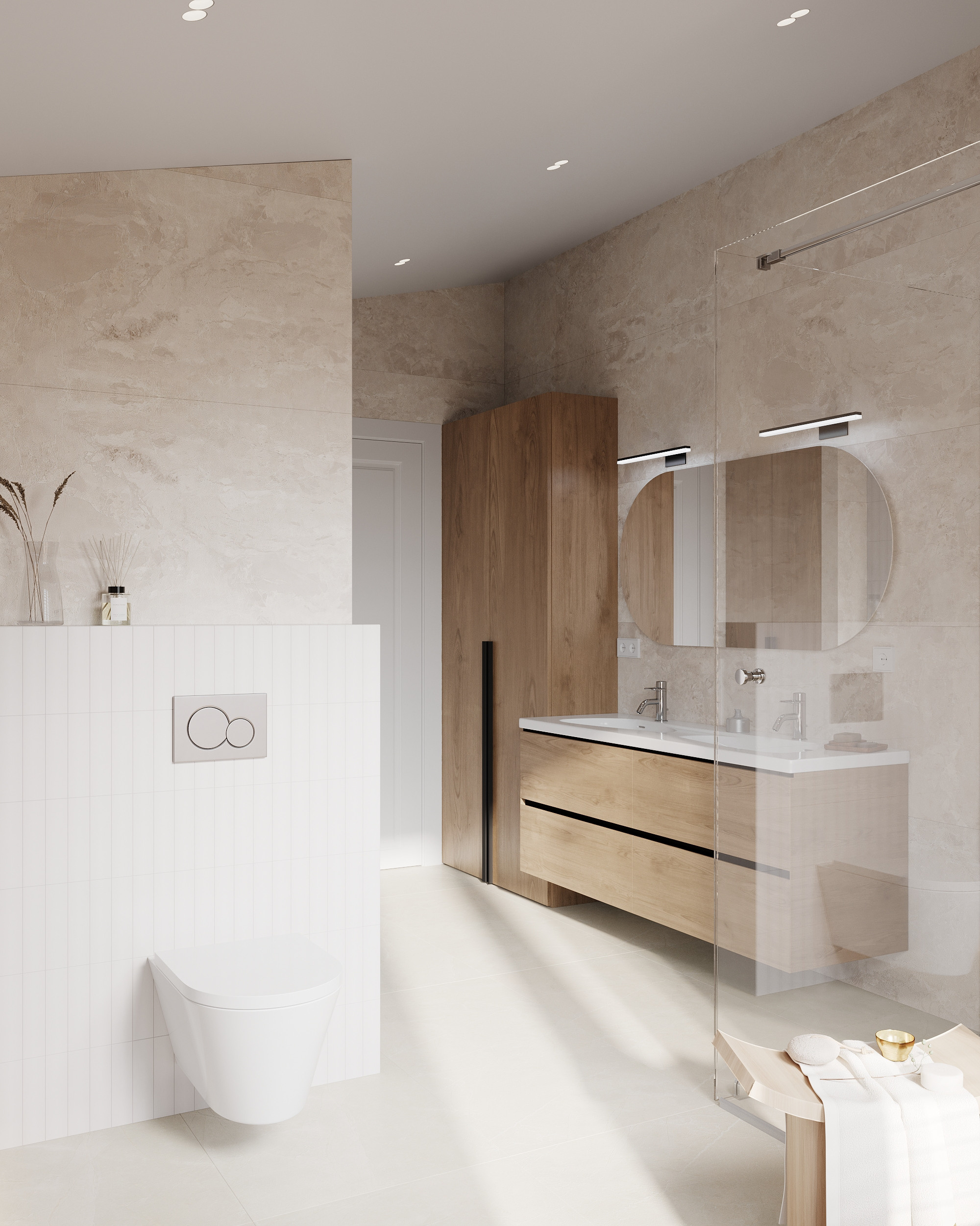 Modernism with Japandi Vibes. Simple Archs — high quality visualizations for your interior projects