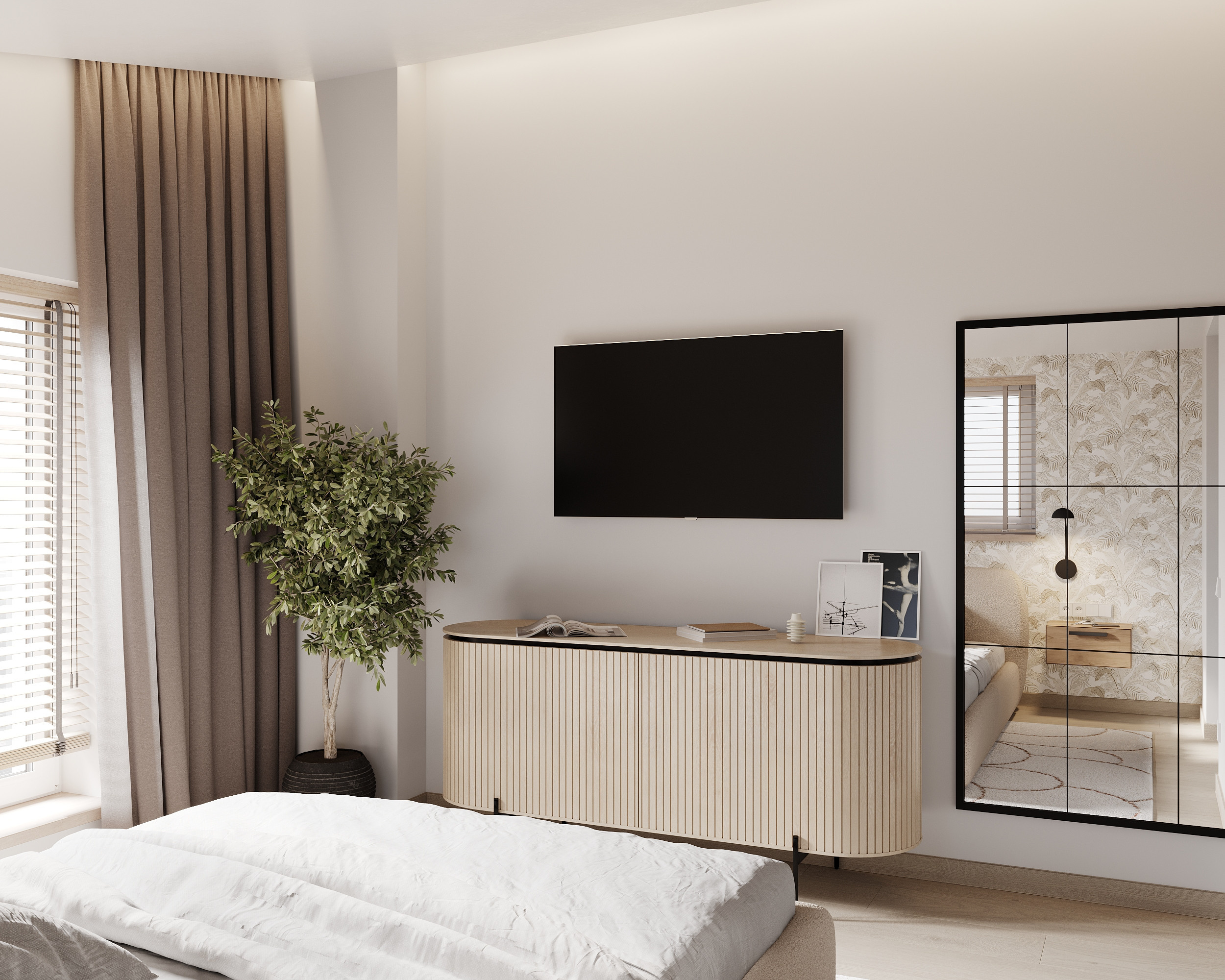 Modernism with Japandi Vibes. Simple Archs — high quality visualizations for your interior projects