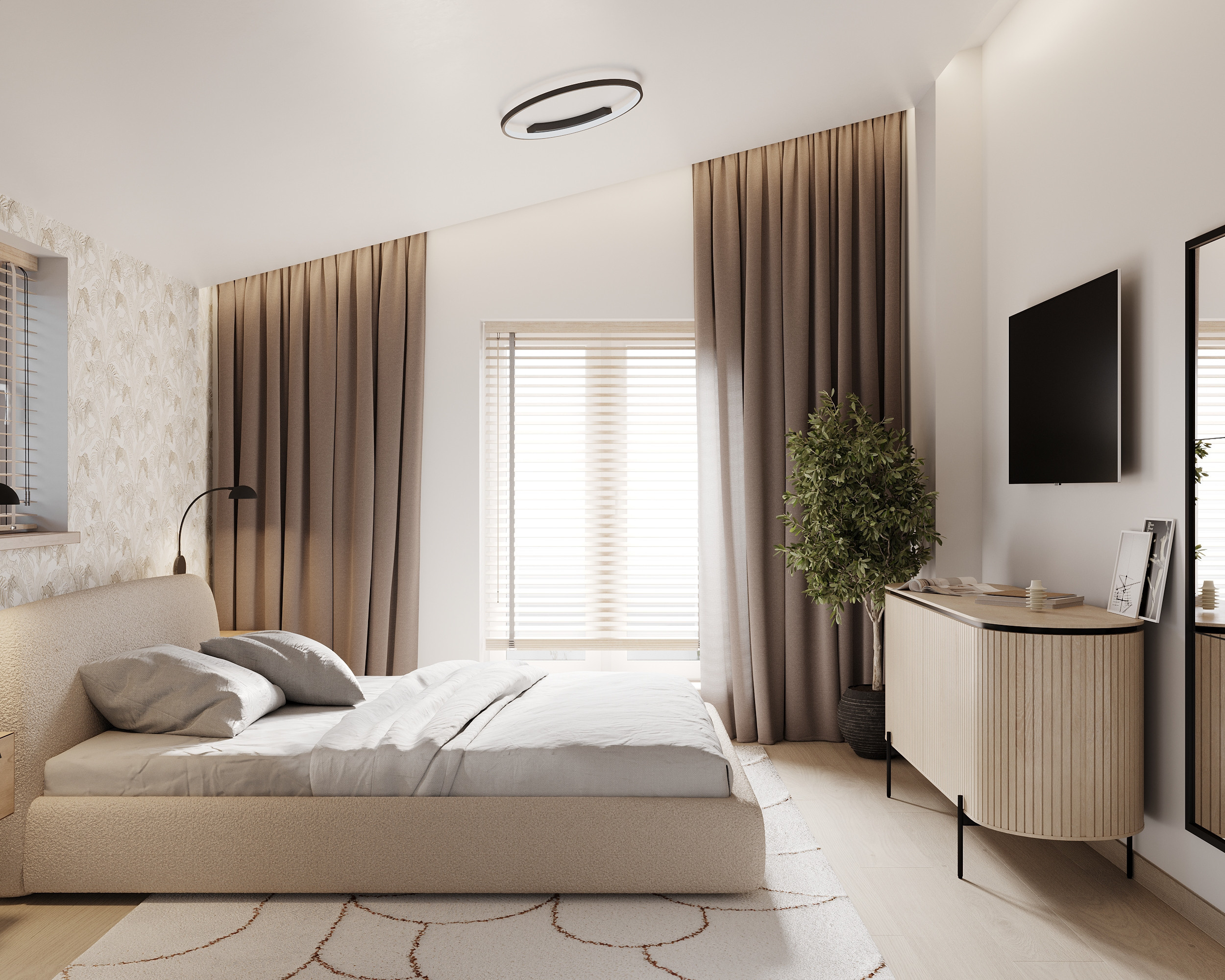 Modernism with Japandi Vibes. Simple Archs — high quality visualizations for your interior projects