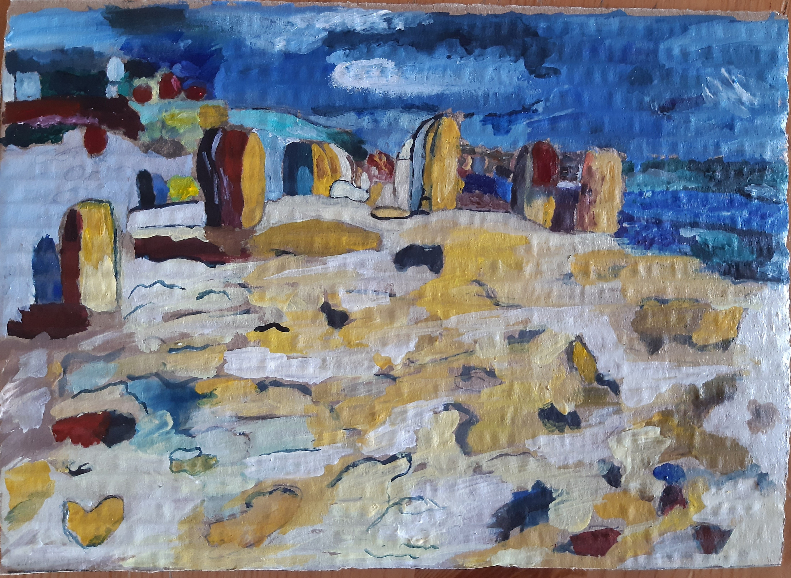 Kandinsky  - Oil pastel on cardboard 