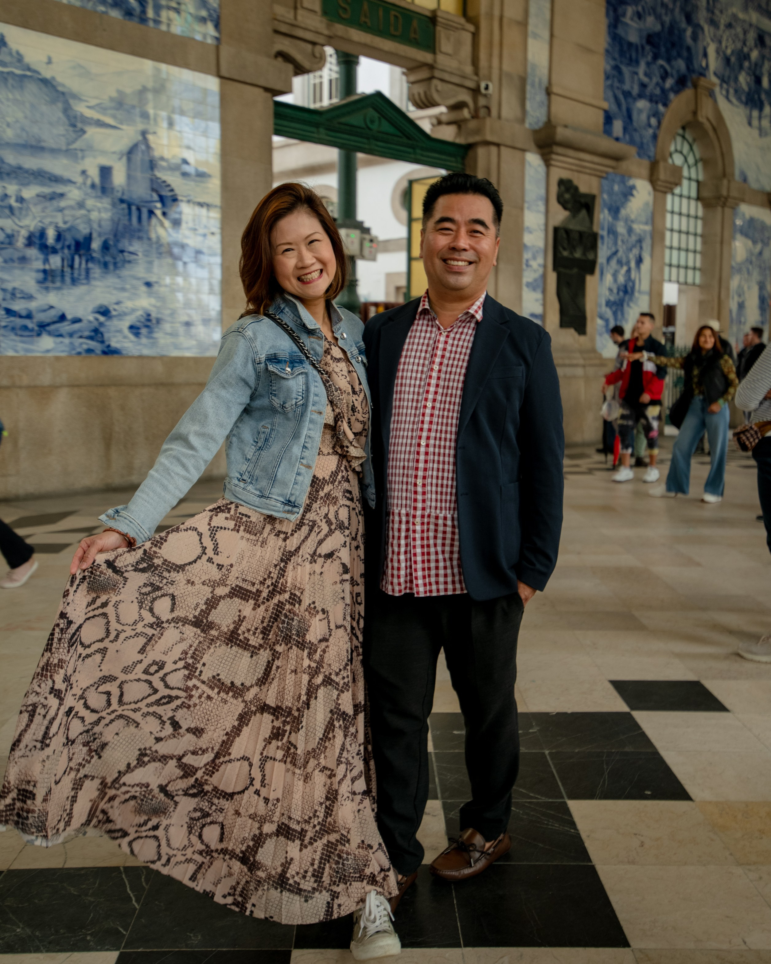 YOKE and ALFRED. Walking in Porto after the rain. Anastasiia Antoniuk portrait, family and couple photographer, Portugal