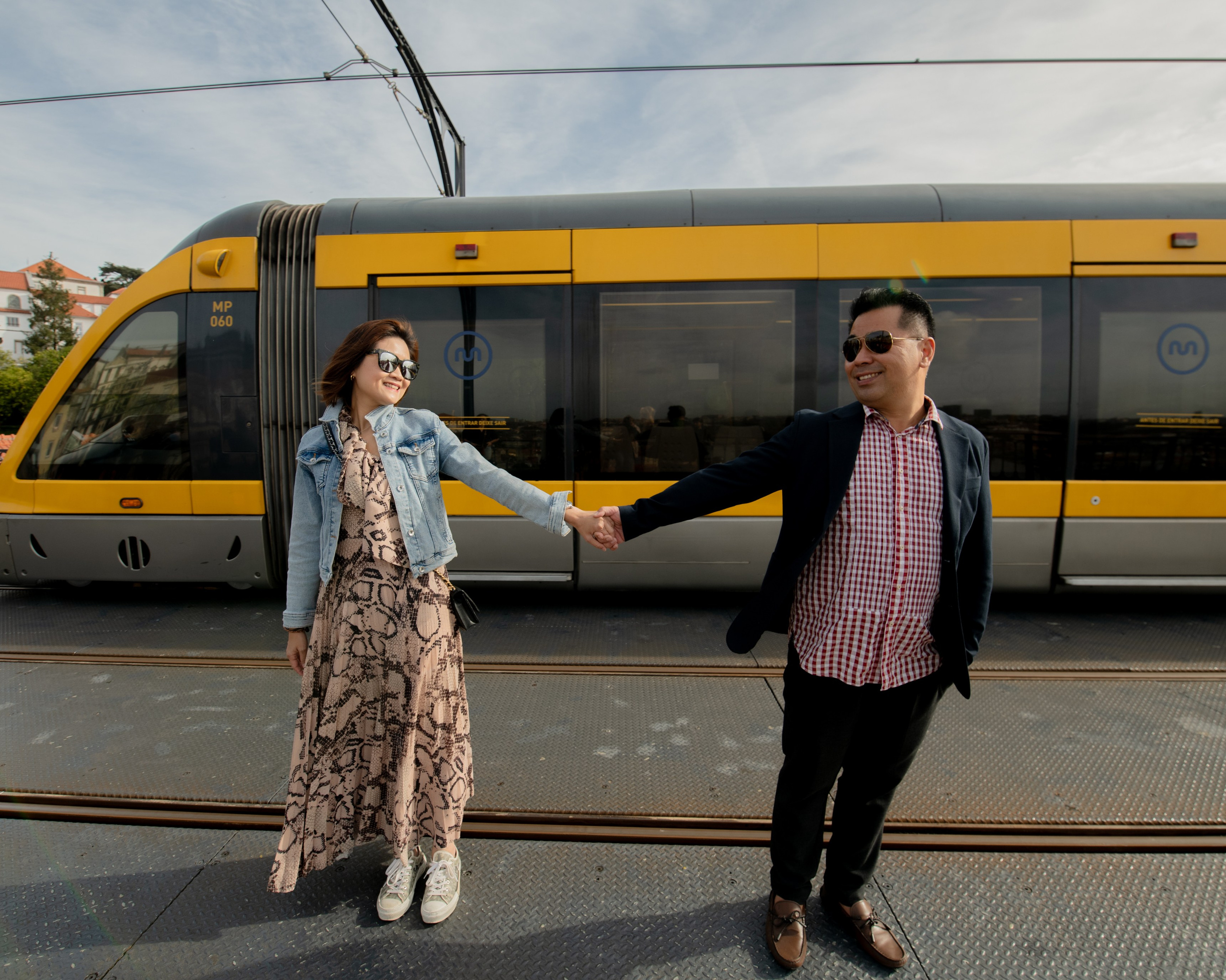 YOKE and ALFRED. Walking in Porto after the rain. Anastasiia Antoniuk portrait, family and couple photographer, Portugal