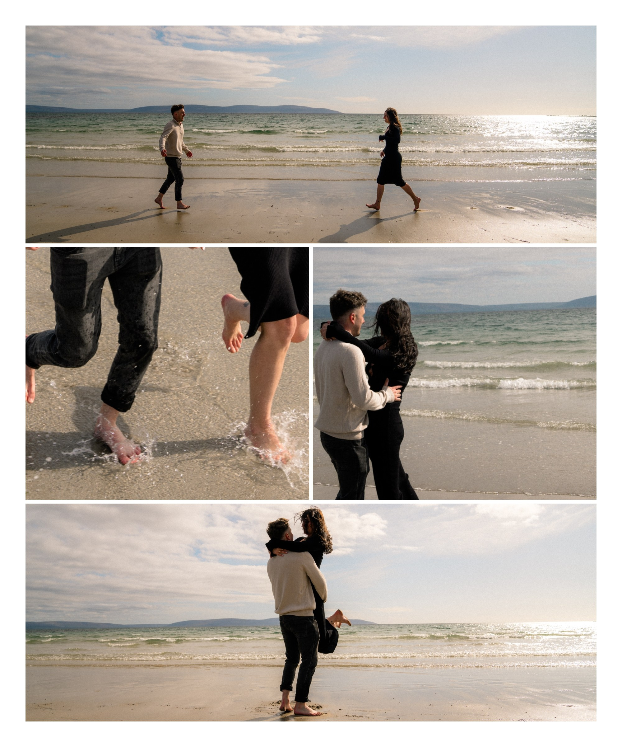 Proposal at Silverstrand Beach, co Galway. Wedding and family photographer Ireland