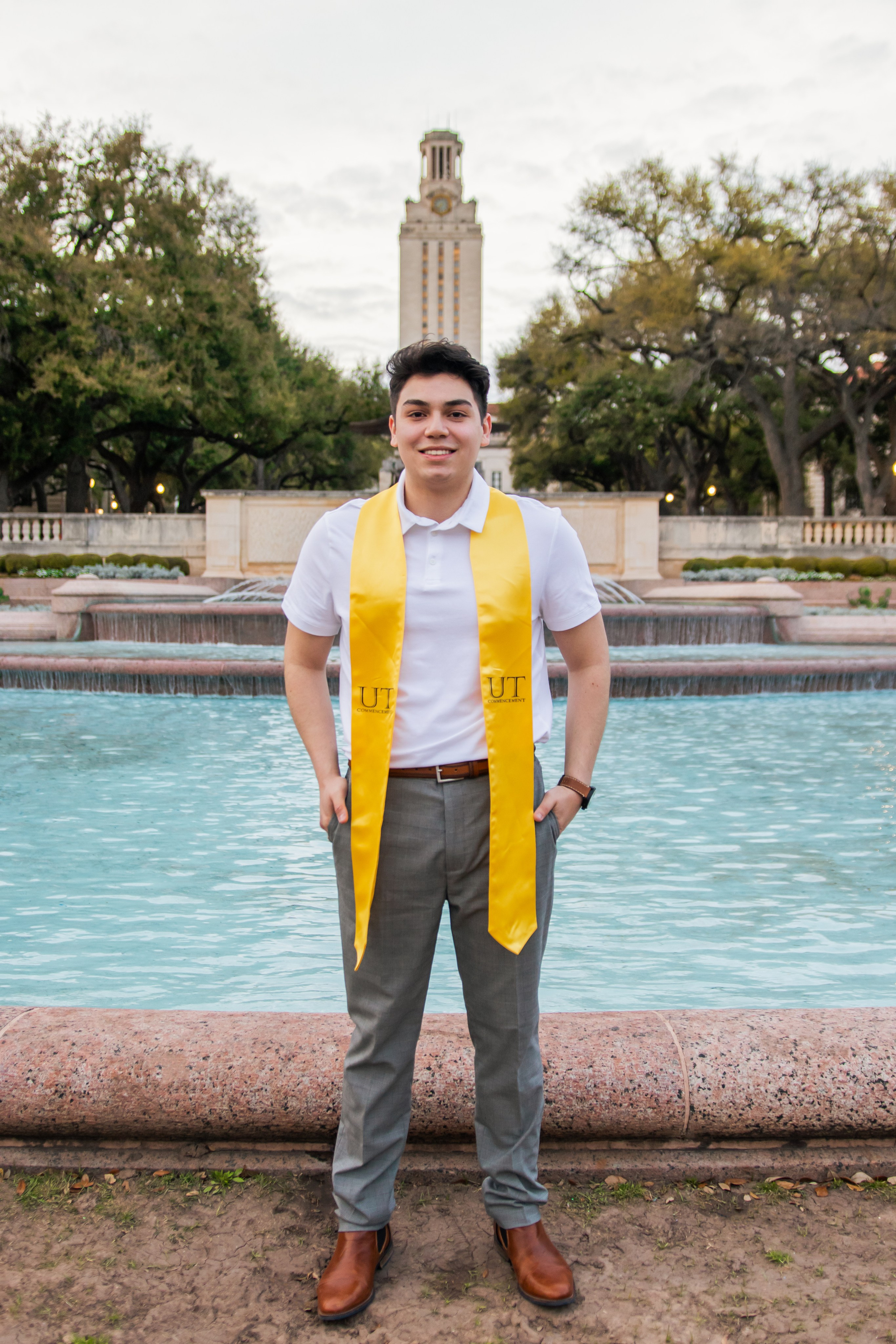 Christopher’s graduation photoshoot at the University of Texas Austin