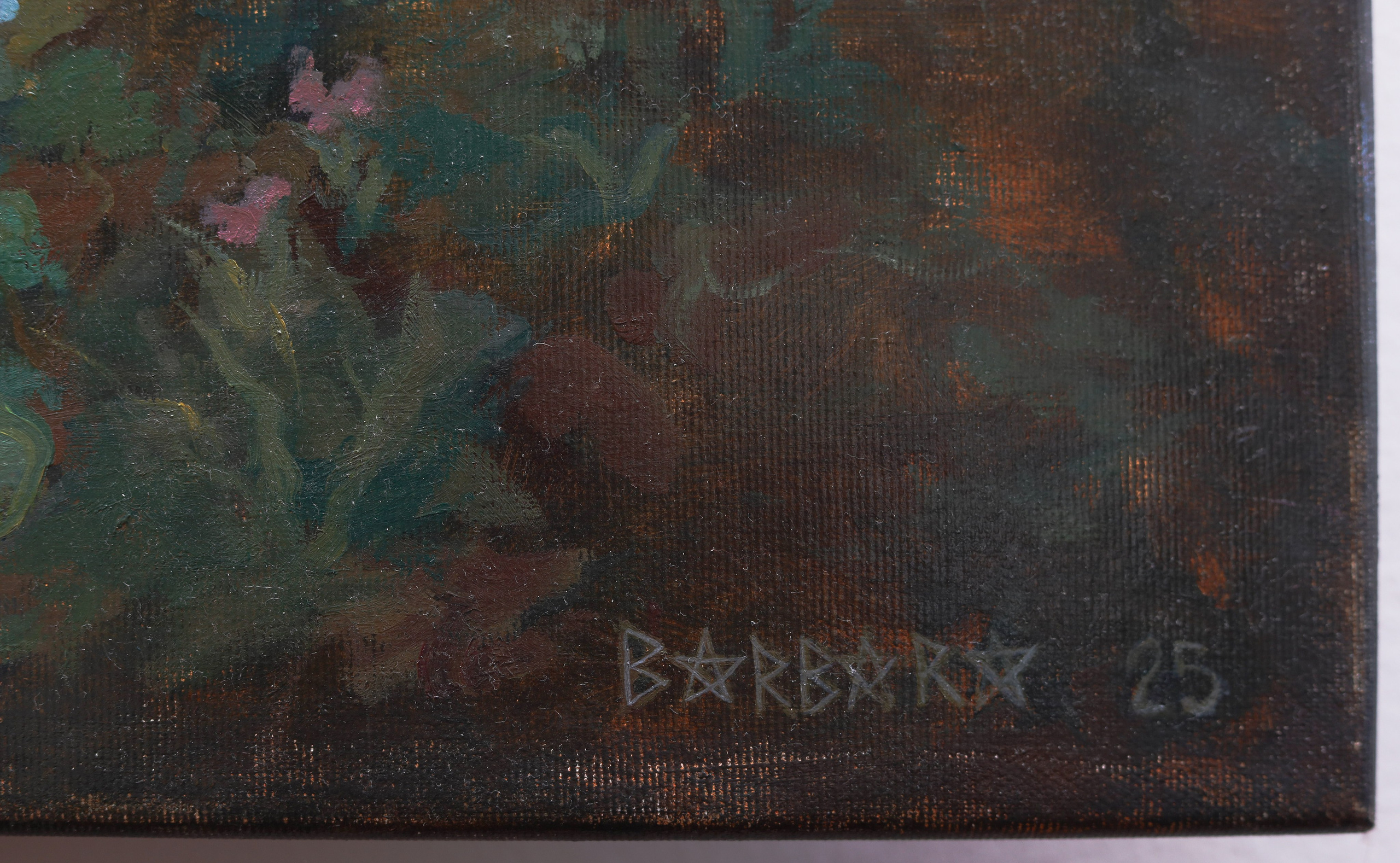 Go Touch Grass! , oil on canvas, Barbara Cabral. Barbara Cabral