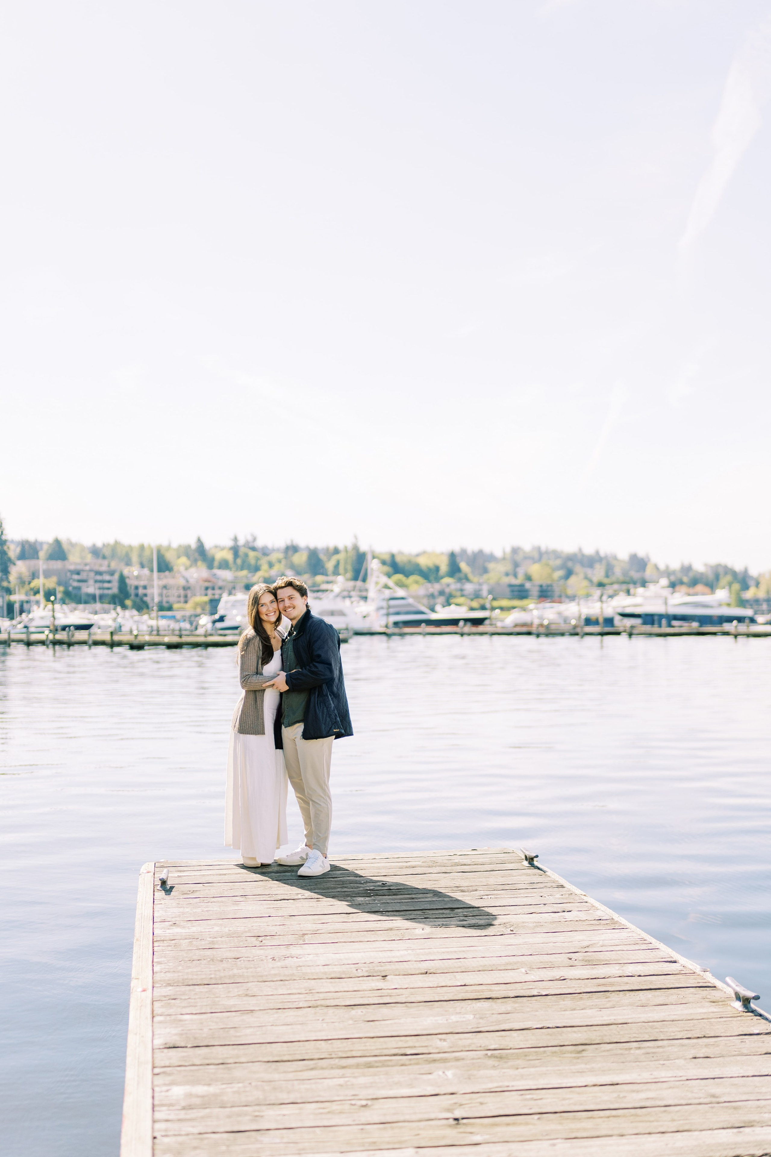 Engagement photo shoot Jake & Caroline / May 2024. Marina Park|Kirkland, WA. EVAN ARISTOV WEDDING PHOTOGRAPHY — Seattle Wedding Photographer