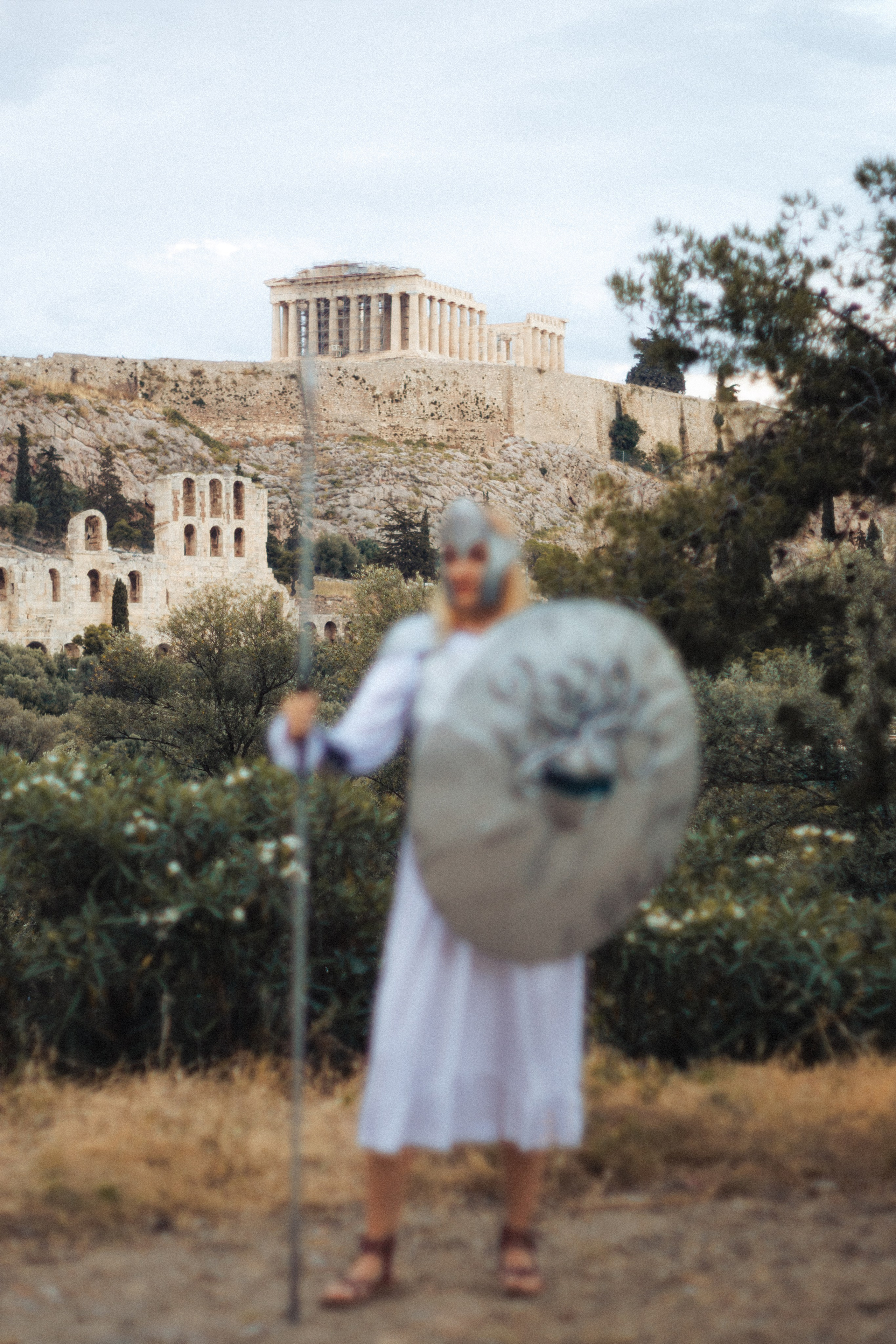 Ilona as Athena. Photographer in Greece Kristina