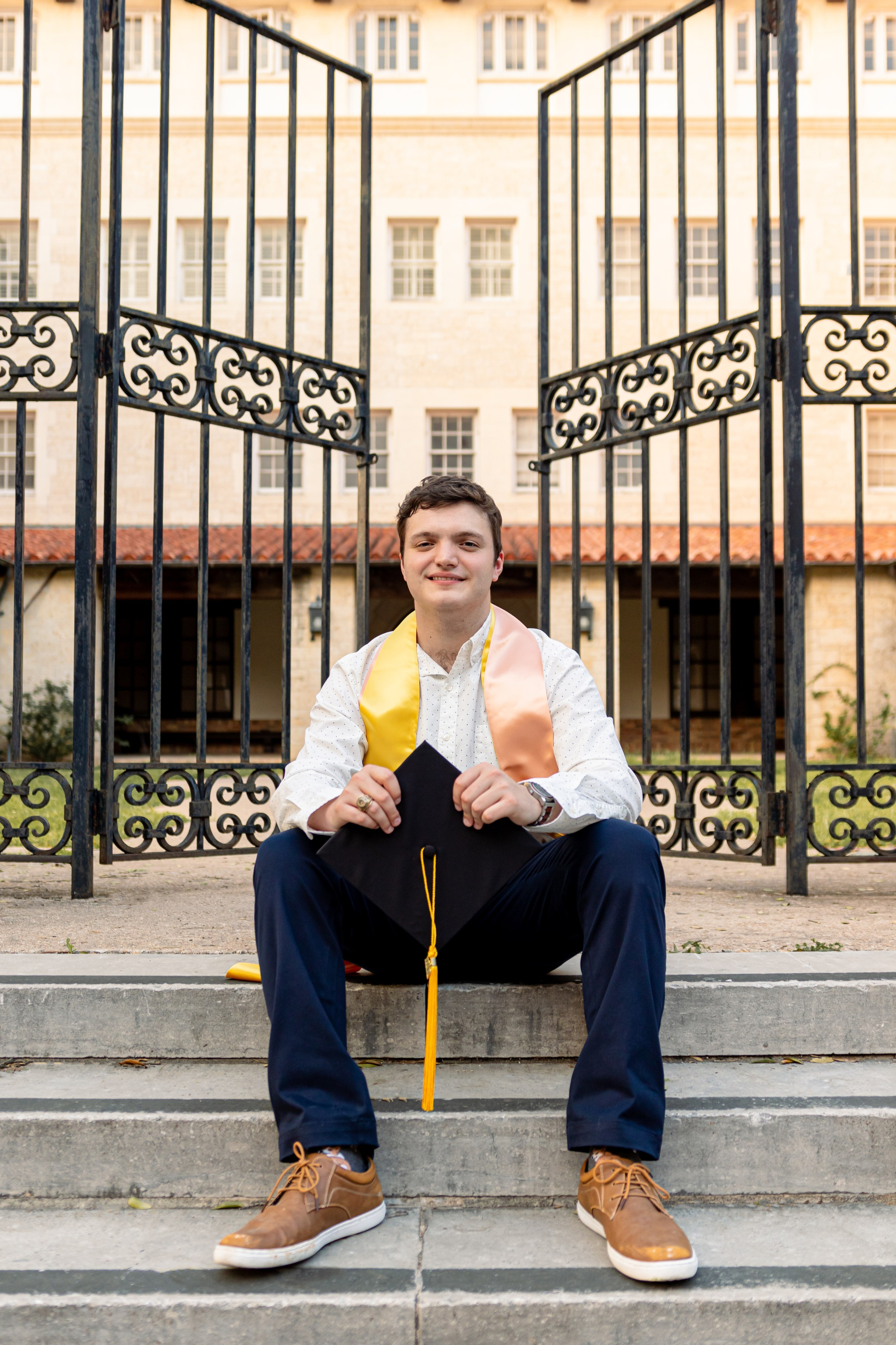 Aaron's graduation photoshoot at the University of Texas in Austin