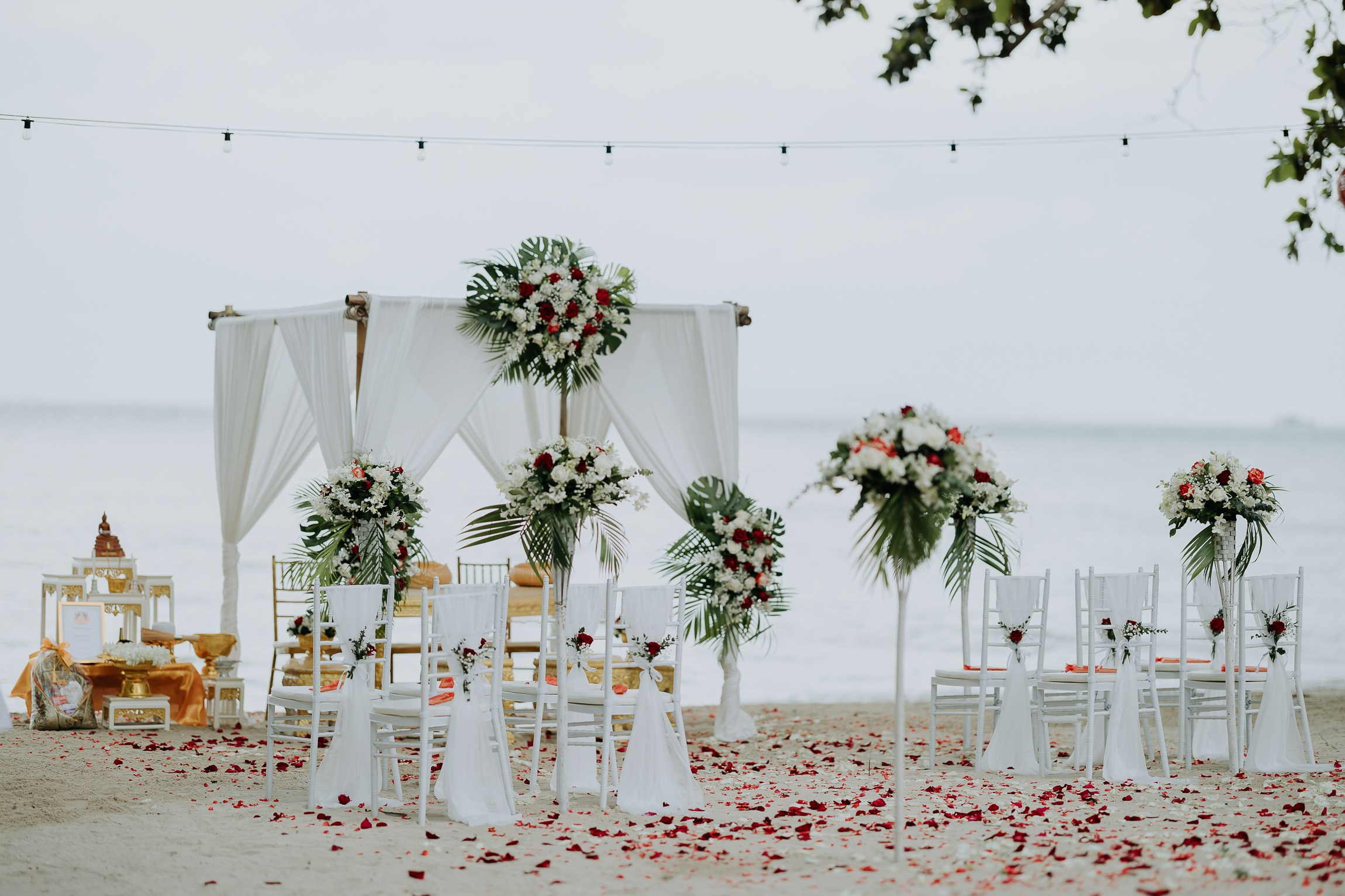 Simone & Matthias Peter. Buddhist blessing wedding Ceremony on Koh Samui, Thailand