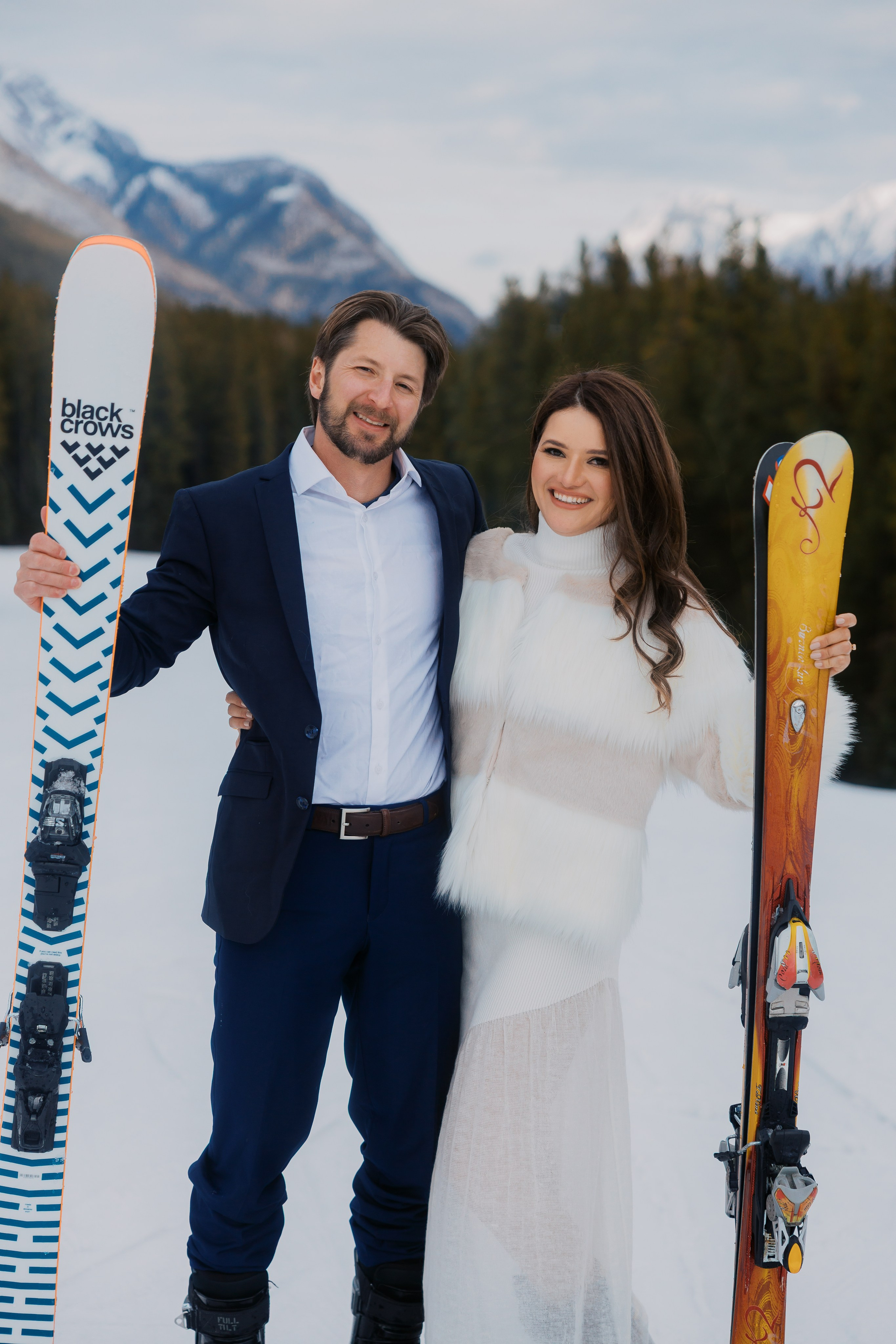 Ski engagement session. Home