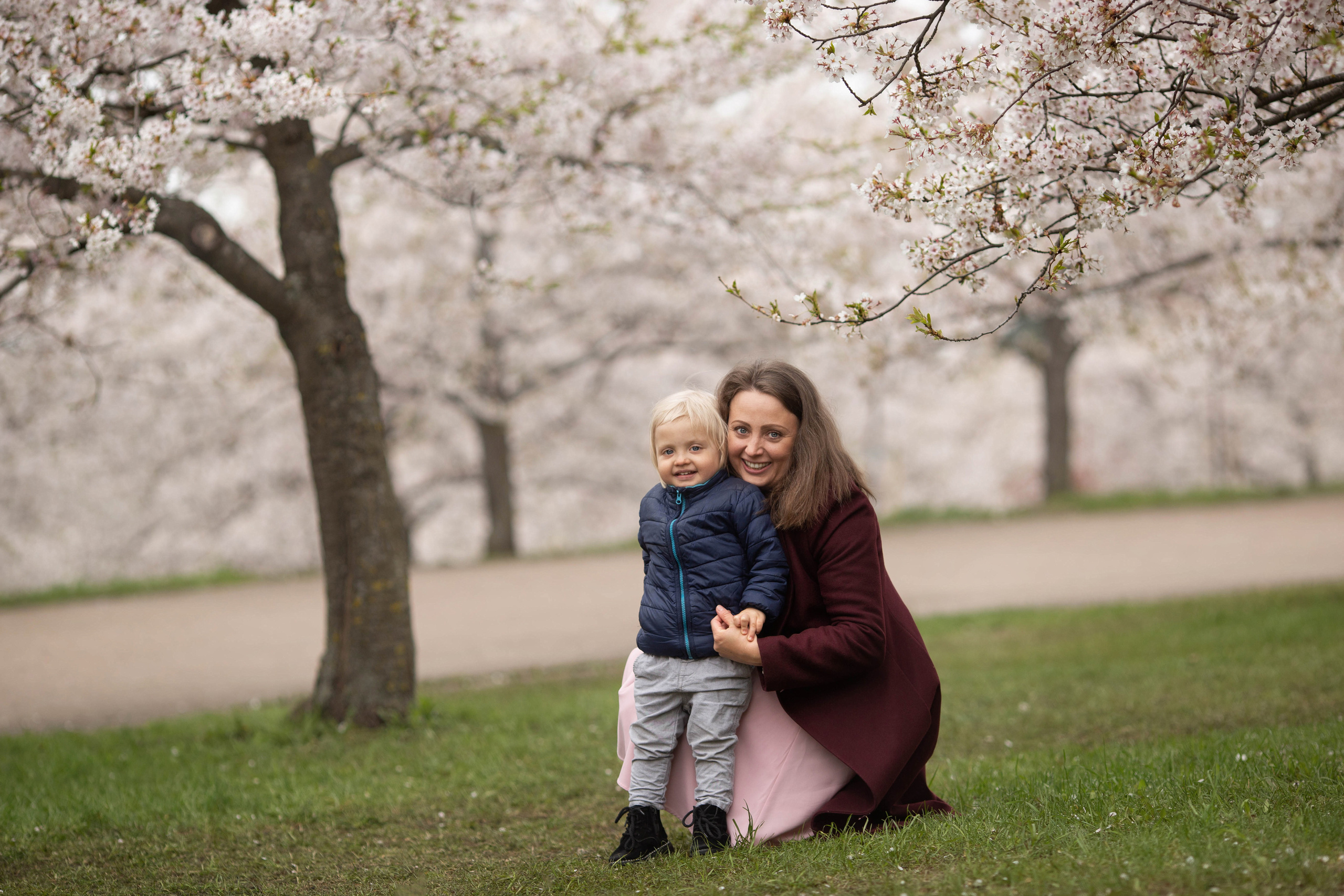 Anna in sakura. Family photographer in Vilnuis Svetlana Naumova
