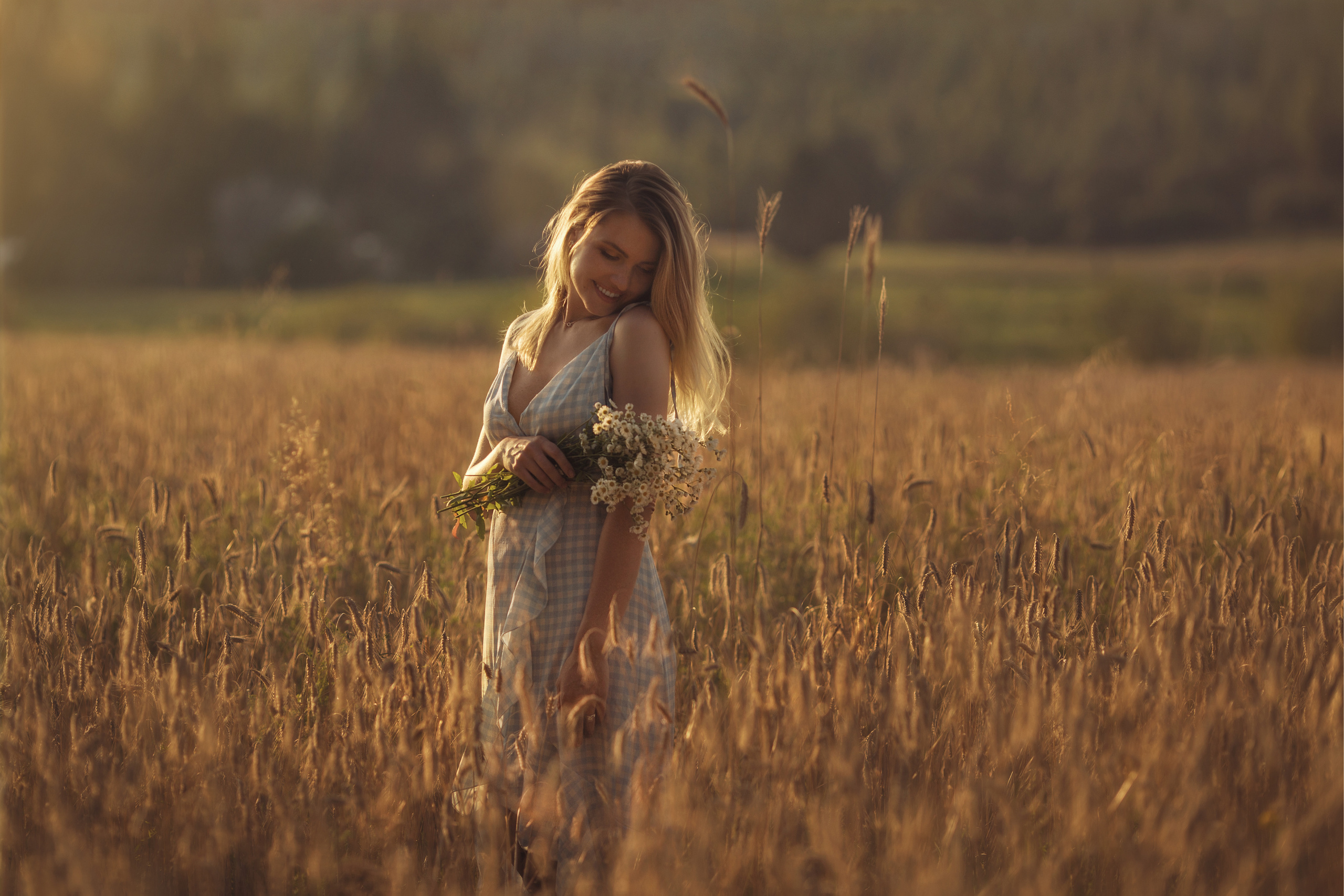 Sunset in the field. Family photographer in Vilnuis Svetlana Naumova