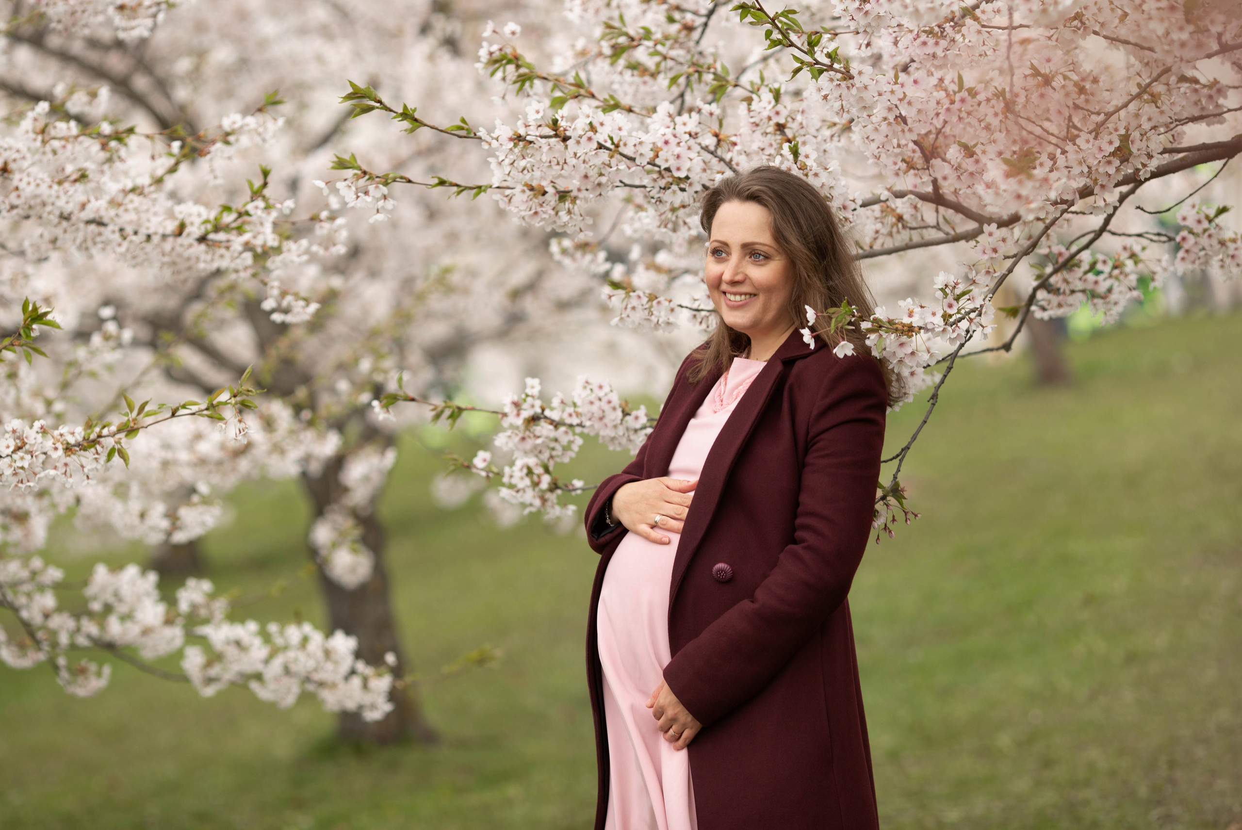 Anna in sakura. Family photographer in Vilnuis Svetlana Naumova