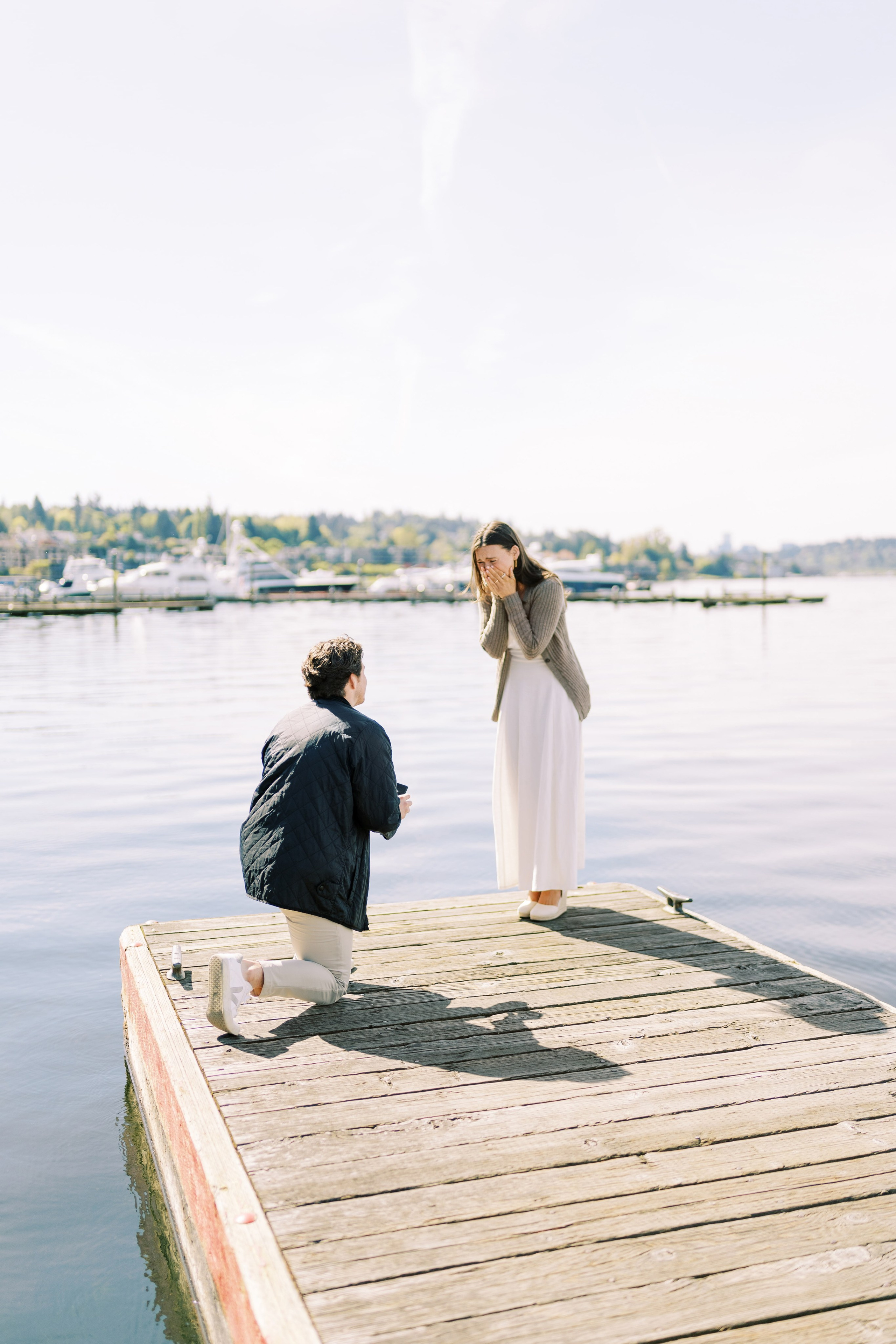 Engagement photo shoot Jake & Caroline / May 2024. Marina Park|Kirkland, WA. EVAN ARISTOV WEDDING PHOTOGRAPHY — Seattle Wedding Photographer