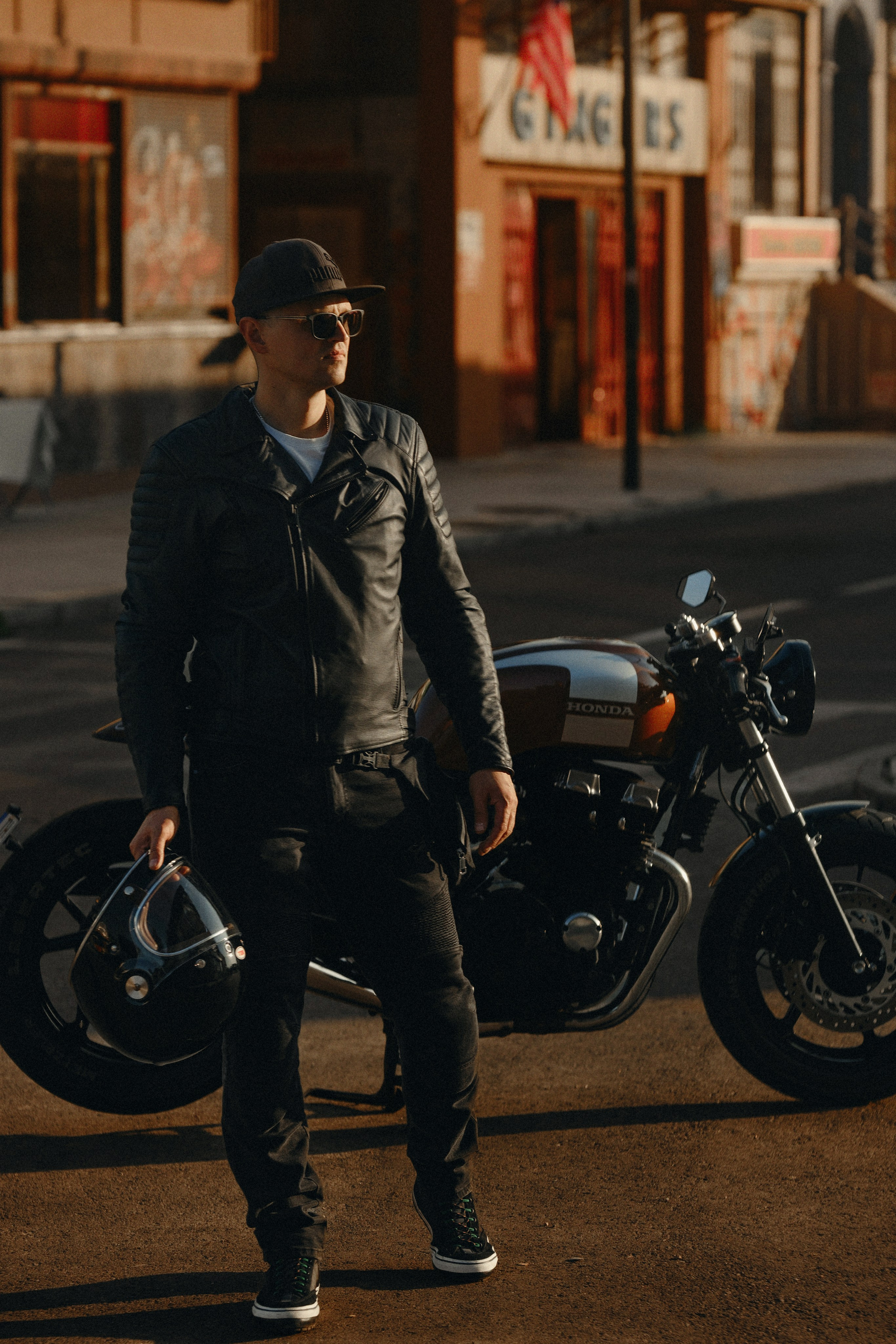 Café Racer Style Photography — Brutal Man & Custom Bike